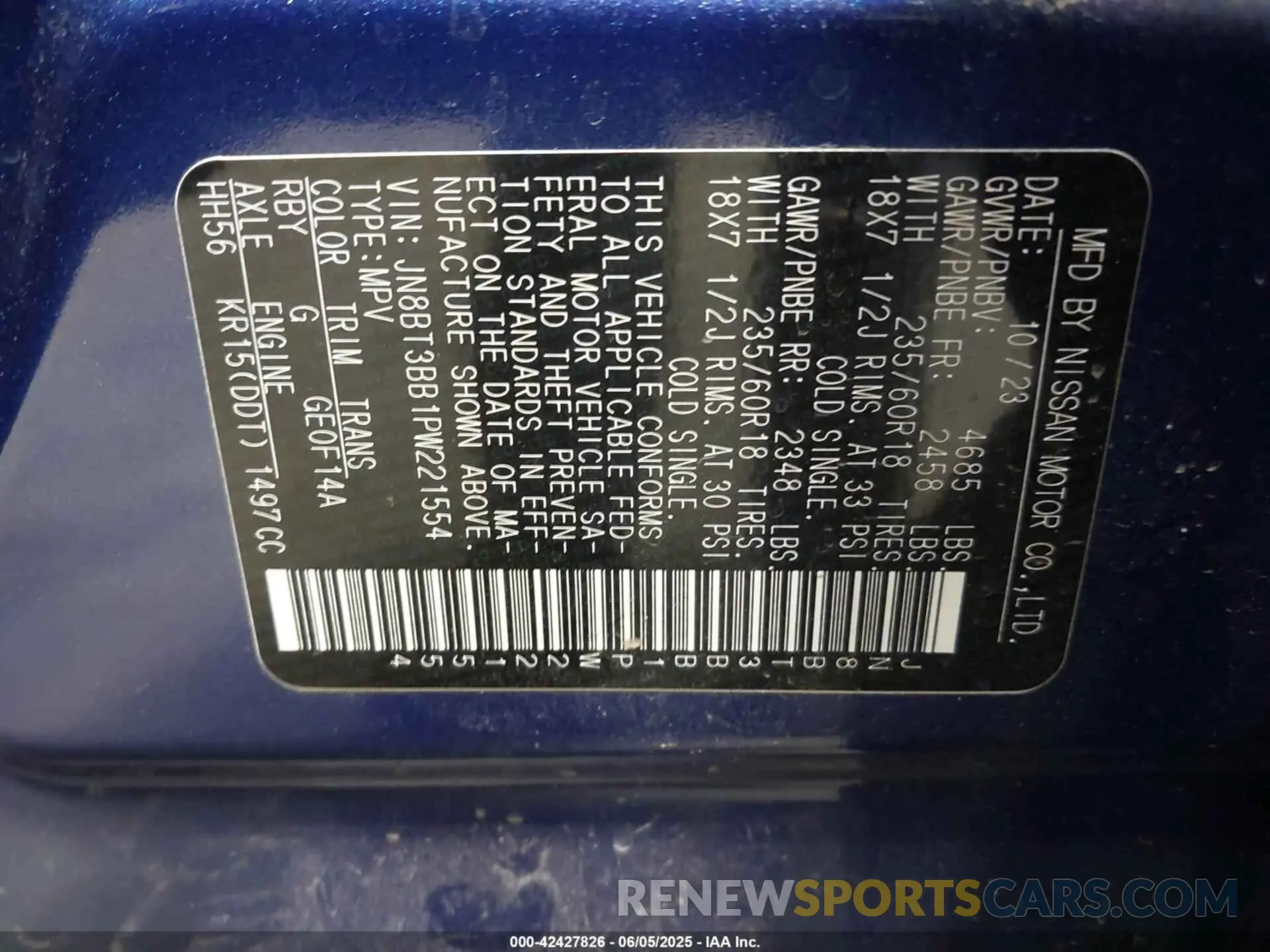 9 Photograph of a damaged car JN8BT3BB1PW221554 NISSAN ROGUE 2023