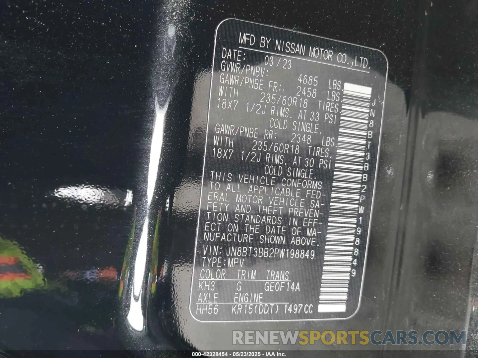9 Photograph of a damaged car JN8BT3BB2PW198849 NISSAN ROGUE 2023