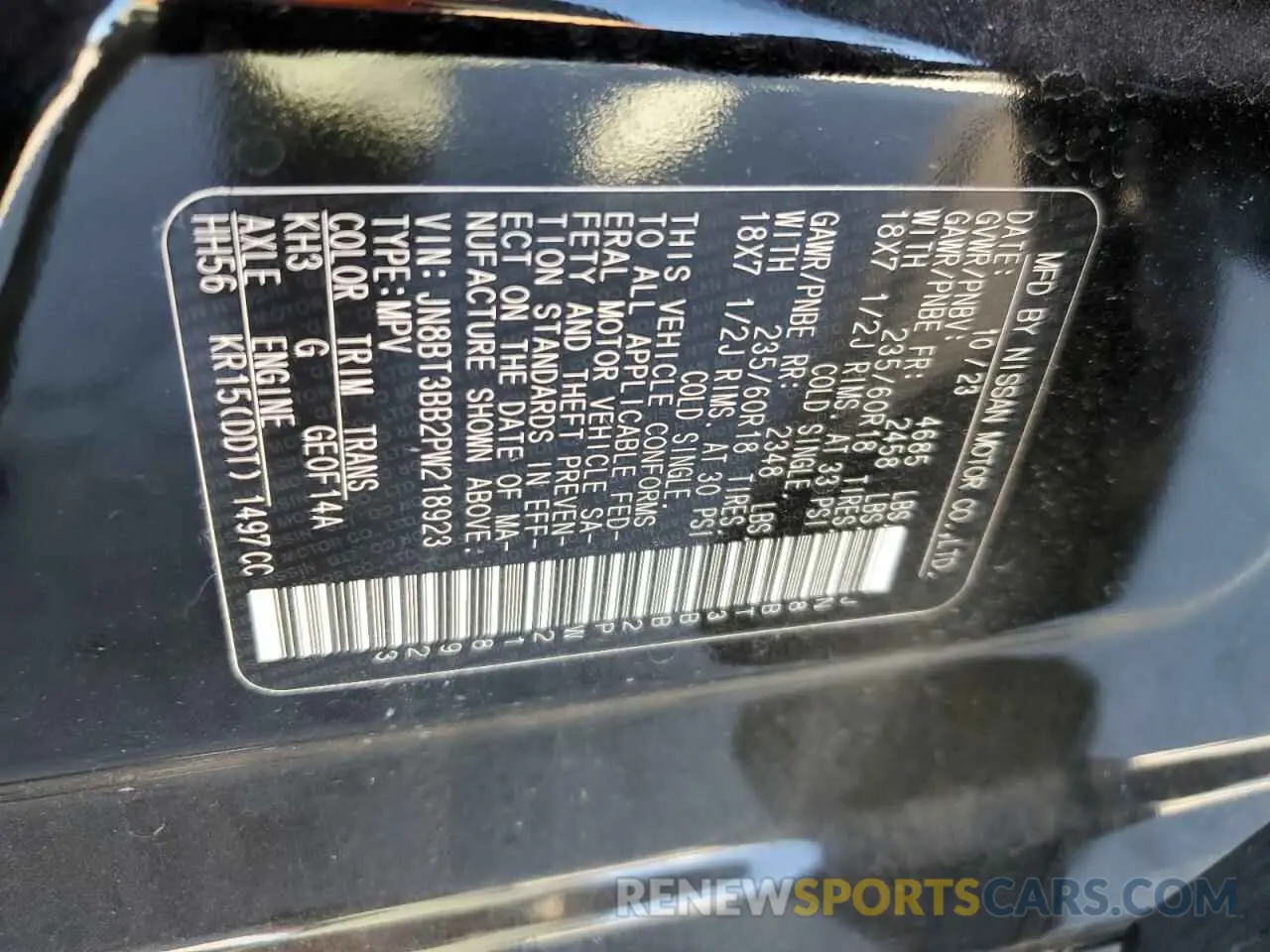 13 Photograph of a damaged car JN8BT3BB2PW218923 NISSAN ROGUE 2023