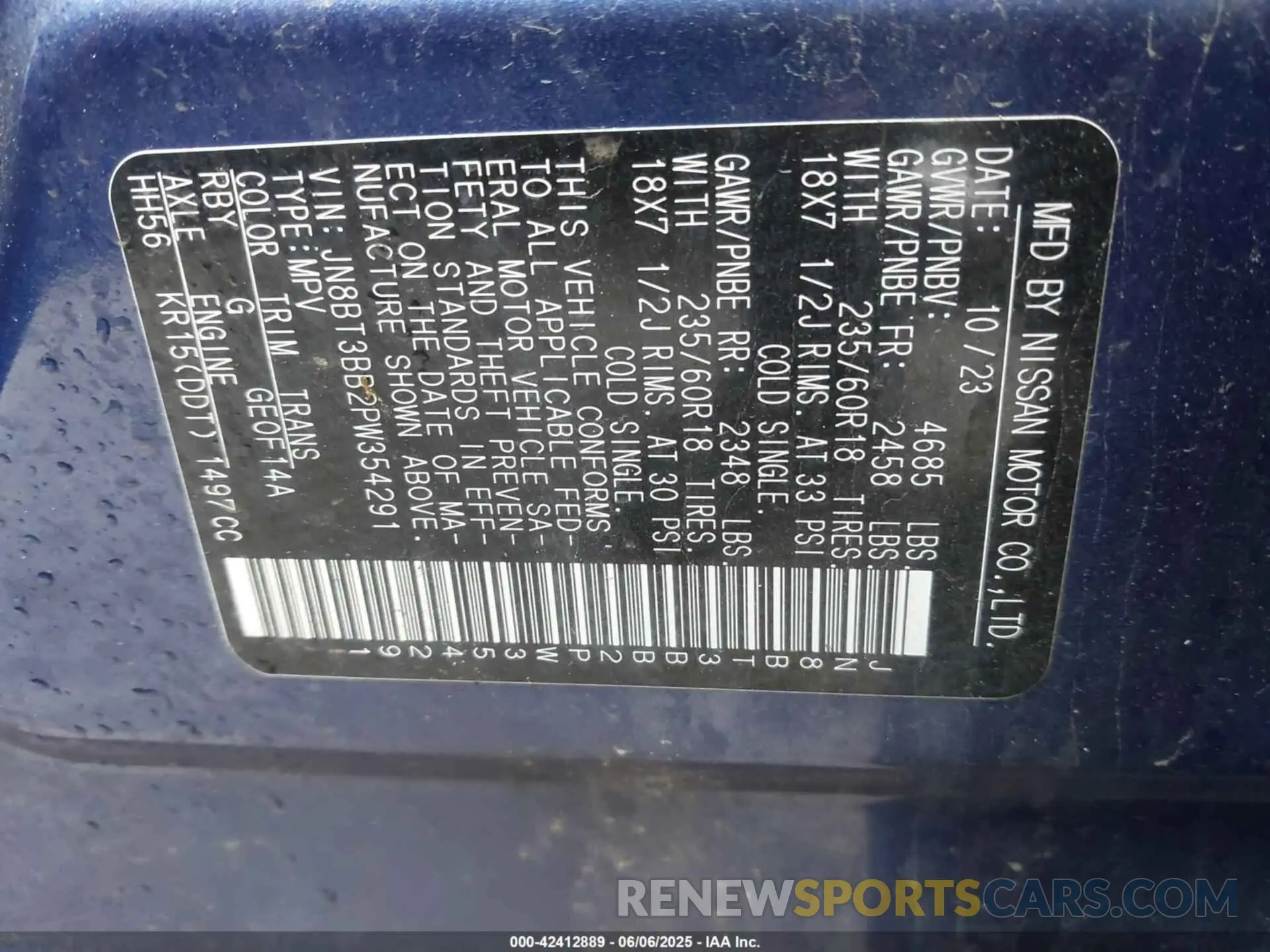 9 Photograph of a damaged car JN8BT3BB2PW354291 NISSAN ROGUE 2023