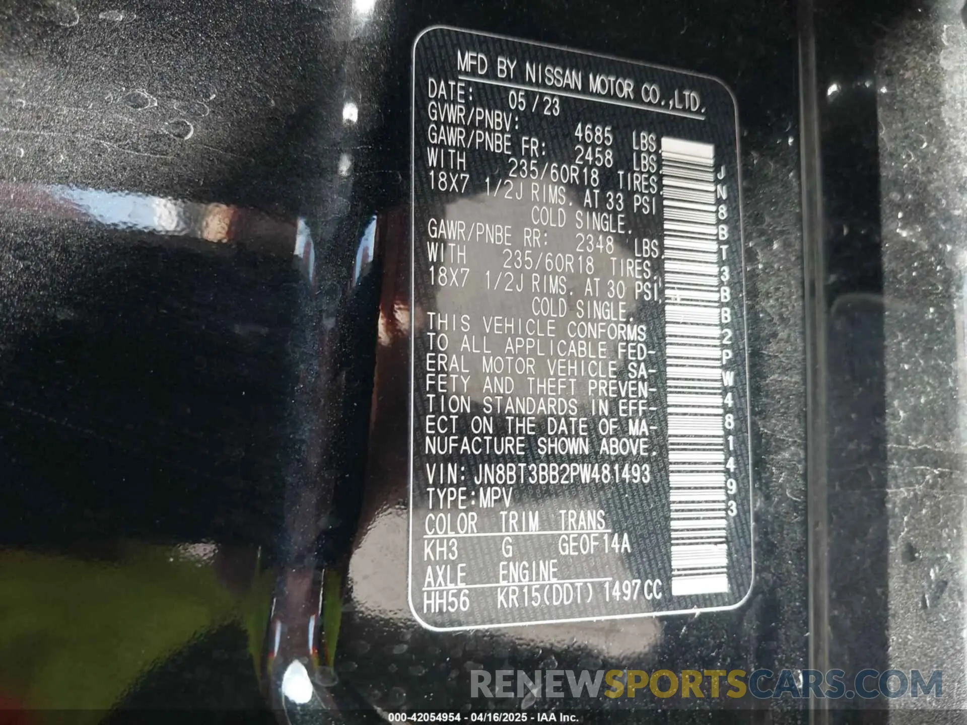 9 Photograph of a damaged car JN8BT3BB2PW481493 NISSAN ROGUE 2023