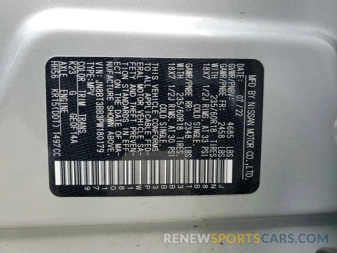 13 Photograph of a damaged car JN8BT3BB3PW180179 NISSAN ROGUE 2023