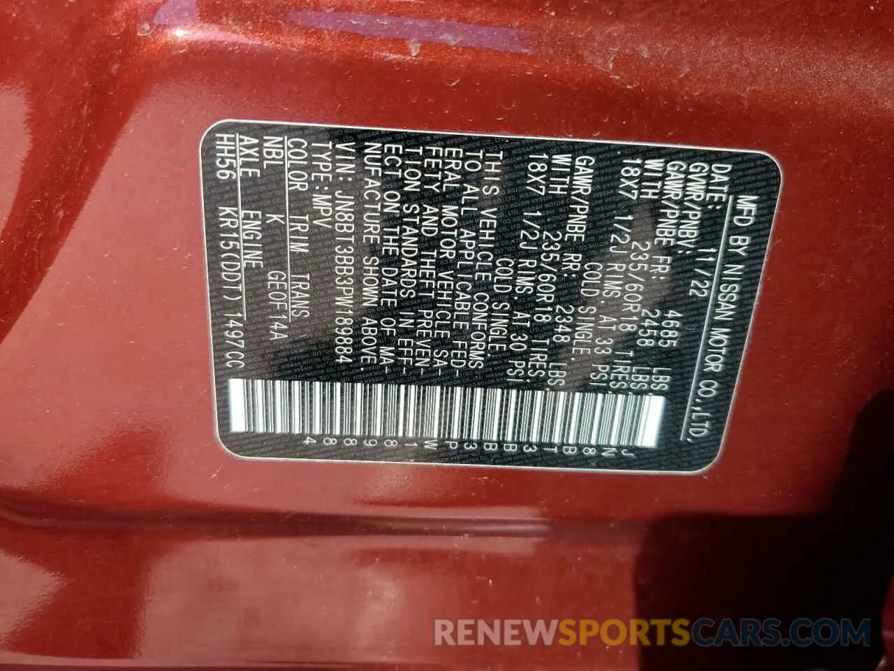 15 Photograph of a damaged car JN8BT3BB3PW189884 NISSAN ROGUE 2023