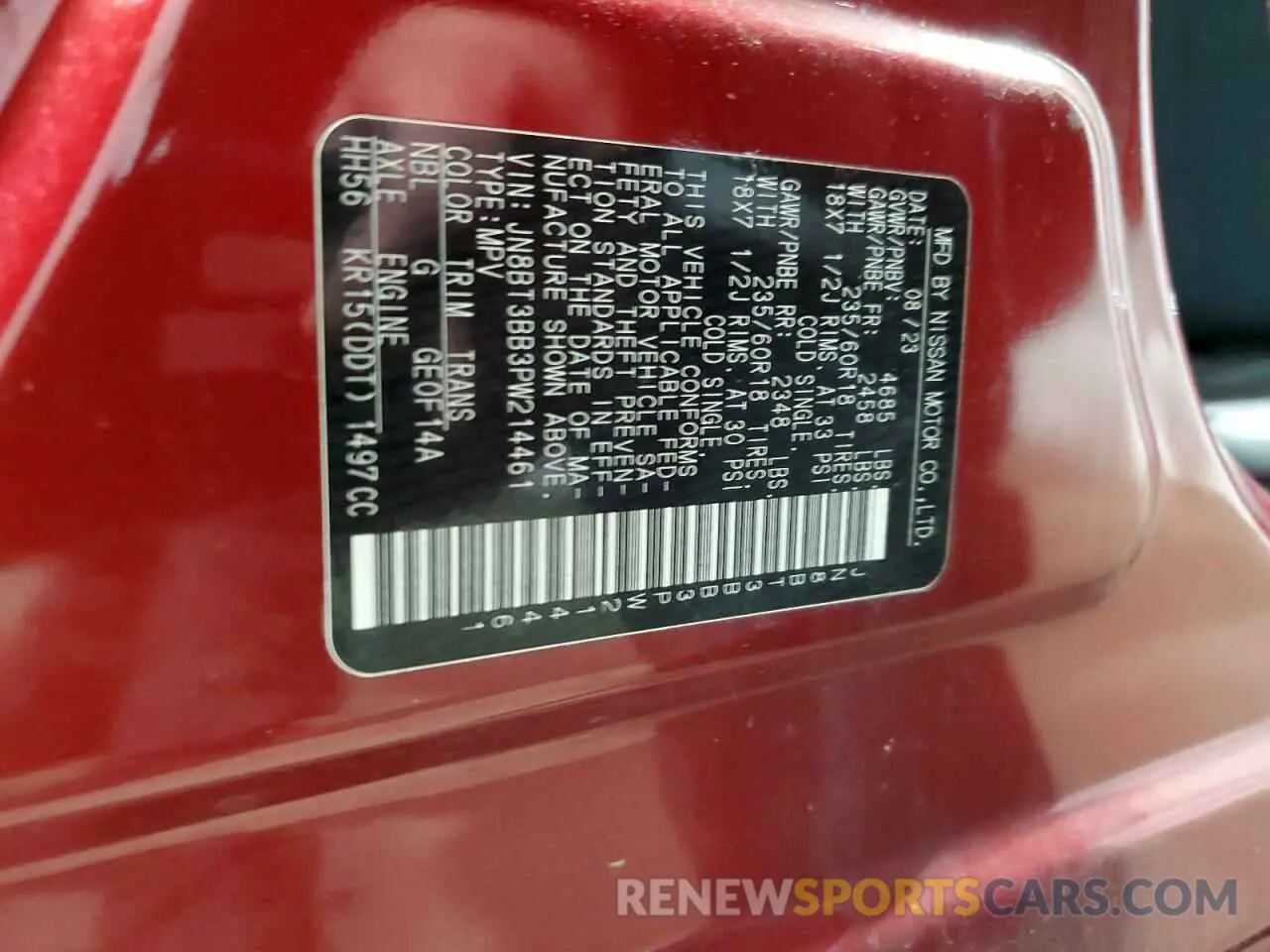 13 Photograph of a damaged car JN8BT3BB3PW214461 NISSAN ROGUE 2023