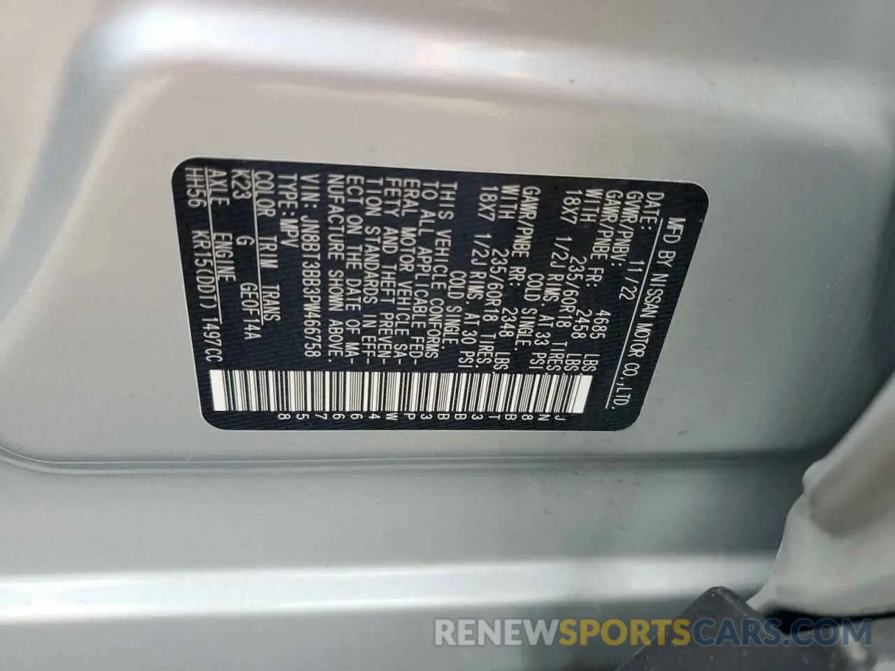 13 Photograph of a damaged car JN8BT3BB3PW466758 NISSAN ROGUE 2023