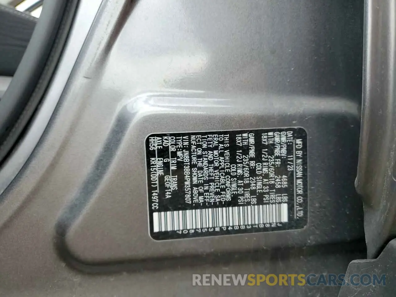 16 Photograph of a damaged car JN8BT3BB4PW357807 NISSAN ROGUE 2023