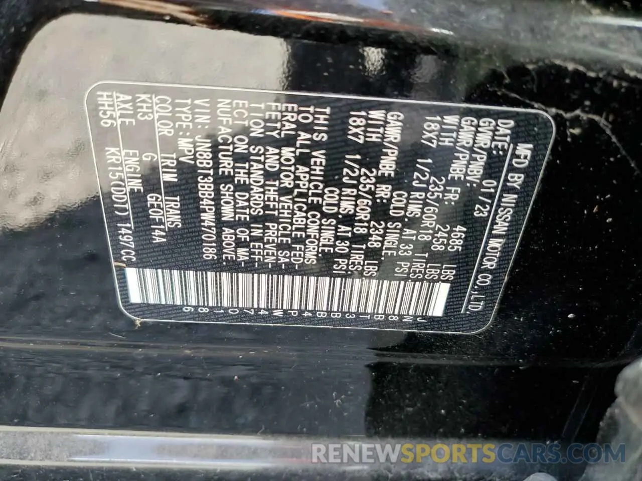 13 Photograph of a damaged car JN8BT3BB4PW470186 NISSAN ROGUE 2023