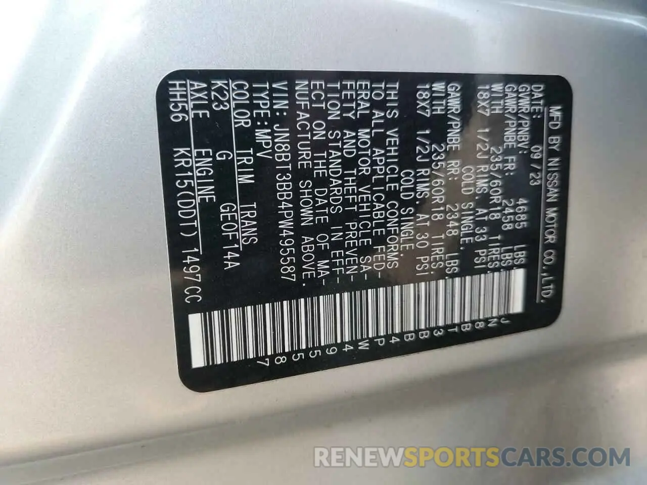 13 Photograph of a damaged car JN8BT3BB4PW495587 NISSAN ROGUE 2023