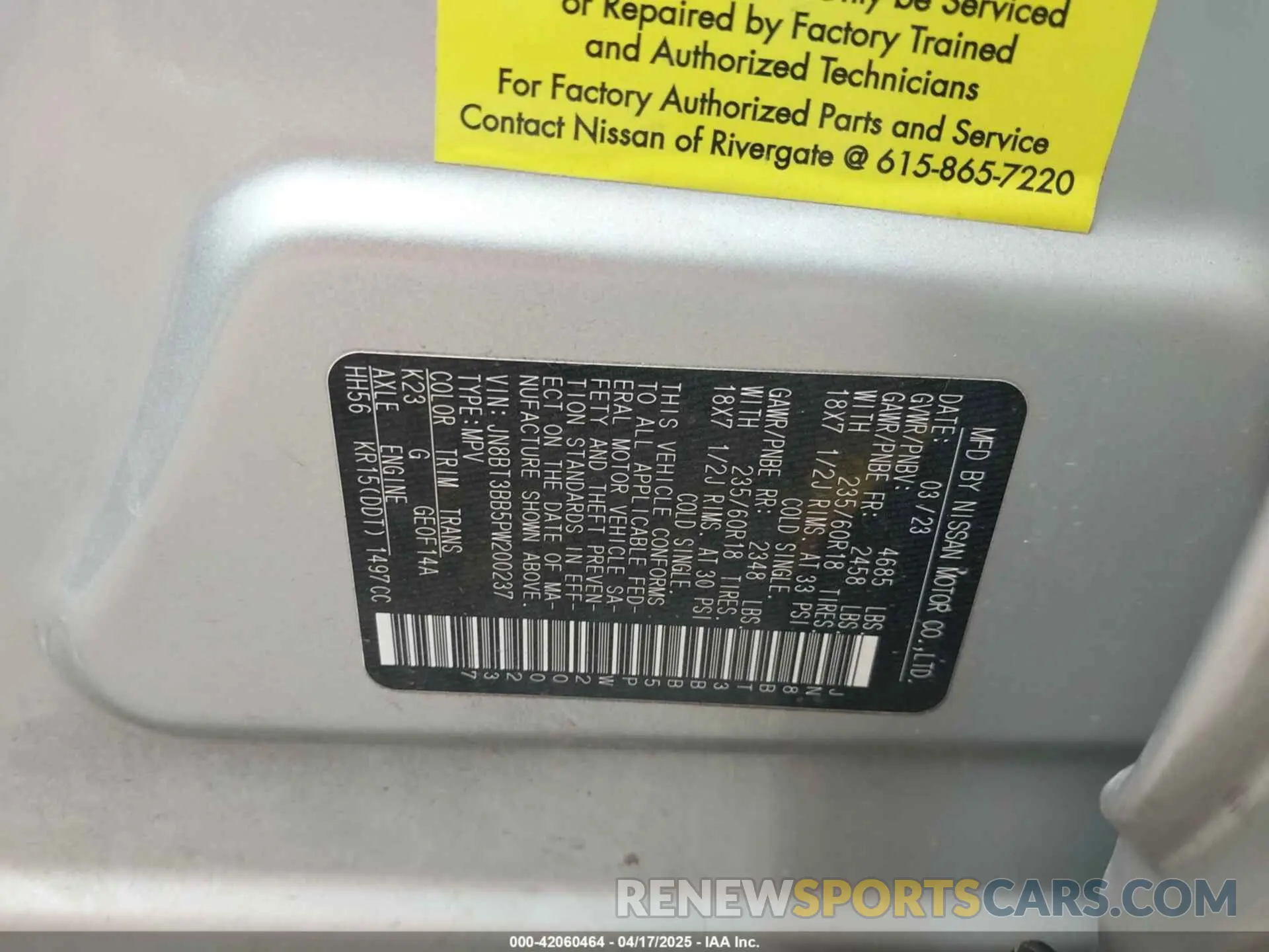 9 Photograph of a damaged car JN8BT3BB5PW200237 NISSAN ROGUE 2023