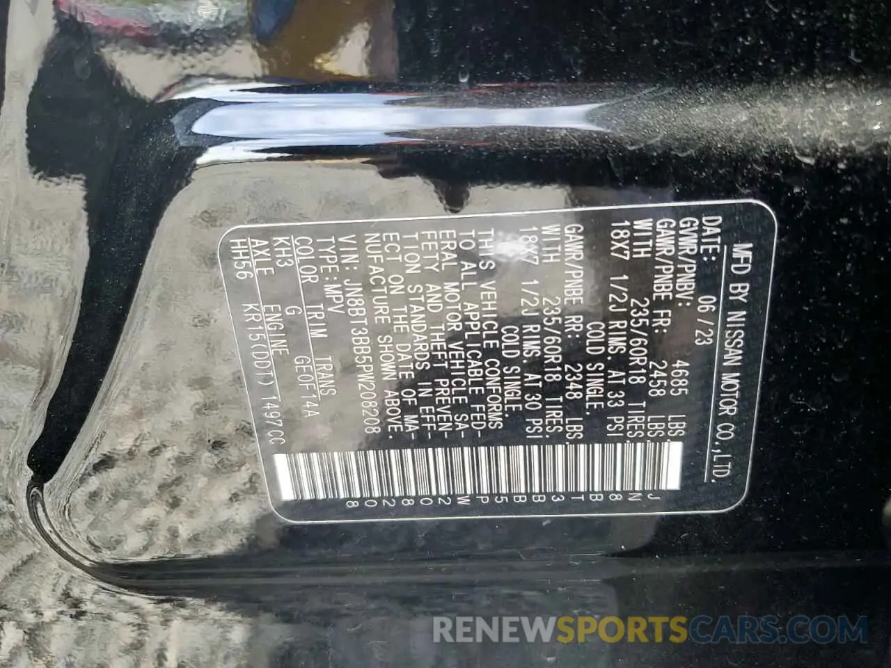 13 Photograph of a damaged car JN8BT3BB5PW208208 NISSAN ROGUE 2023