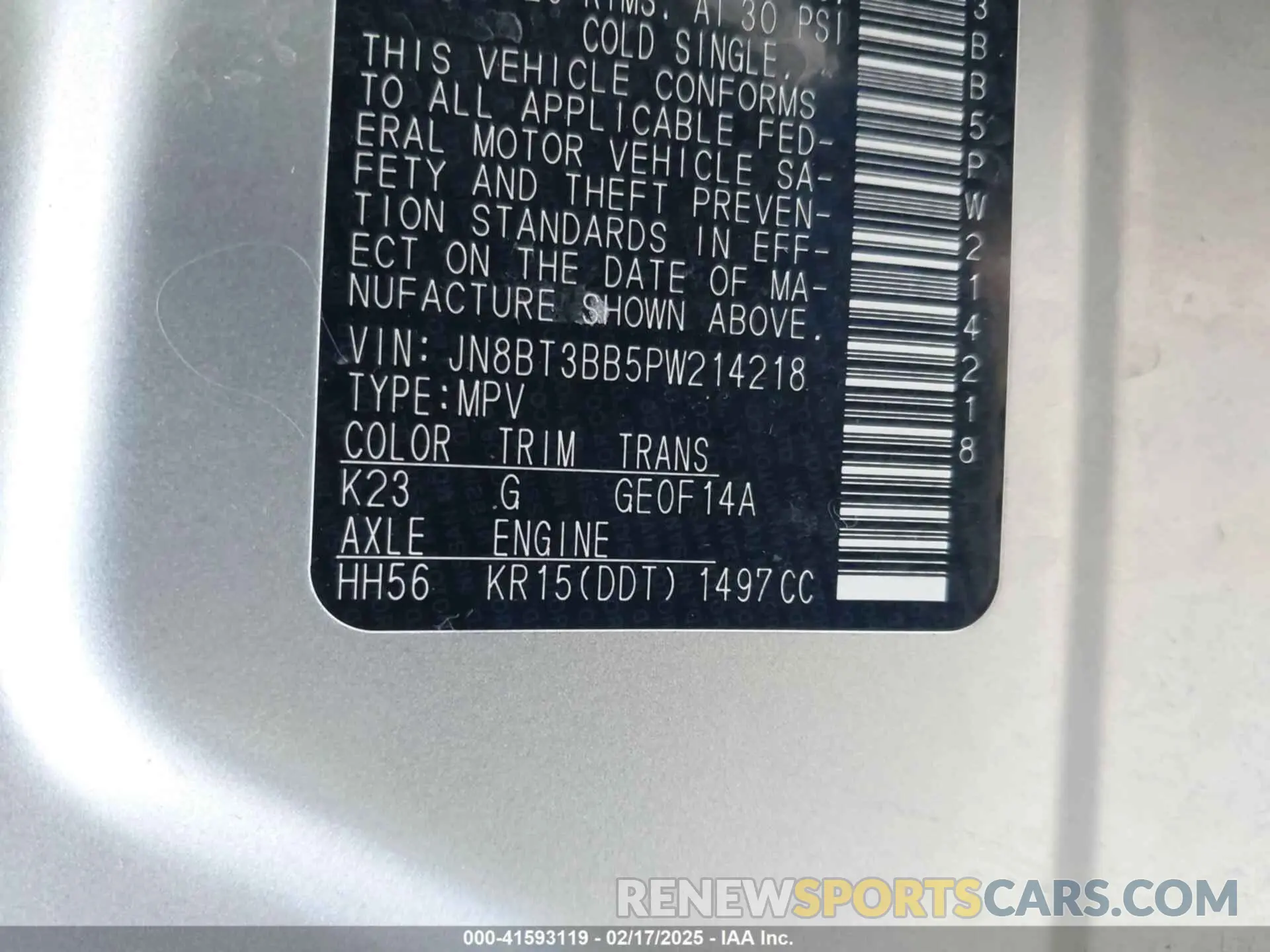 9 Photograph of a damaged car JN8BT3BB5PW214218 NISSAN ROGUE 2023