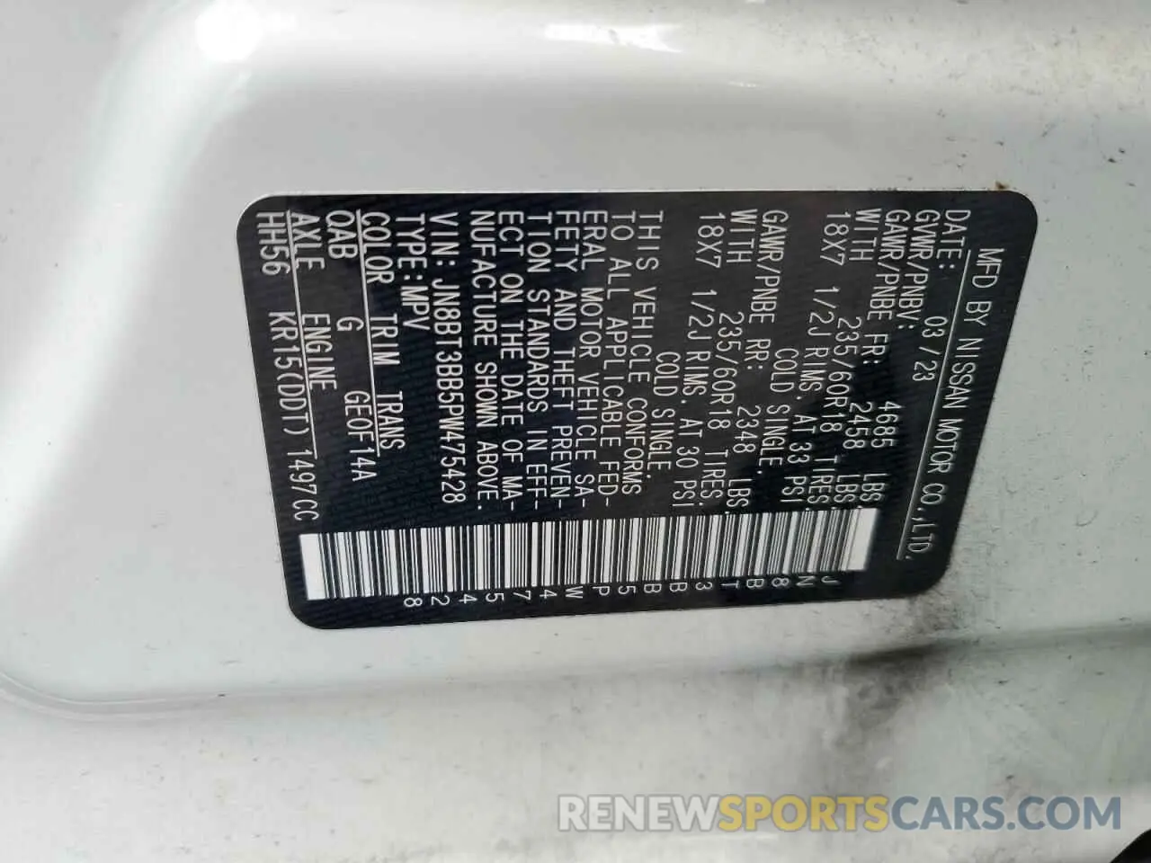 13 Photograph of a damaged car JN8BT3BB5PW475428 NISSAN ROGUE 2023