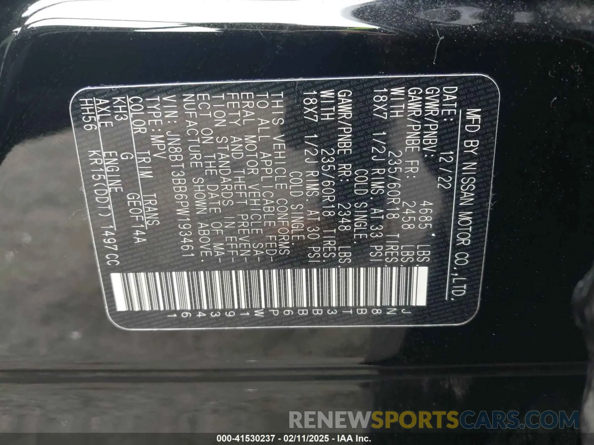 9 Photograph of a damaged car JN8BT3BB6PW193461 NISSAN ROGUE 2023