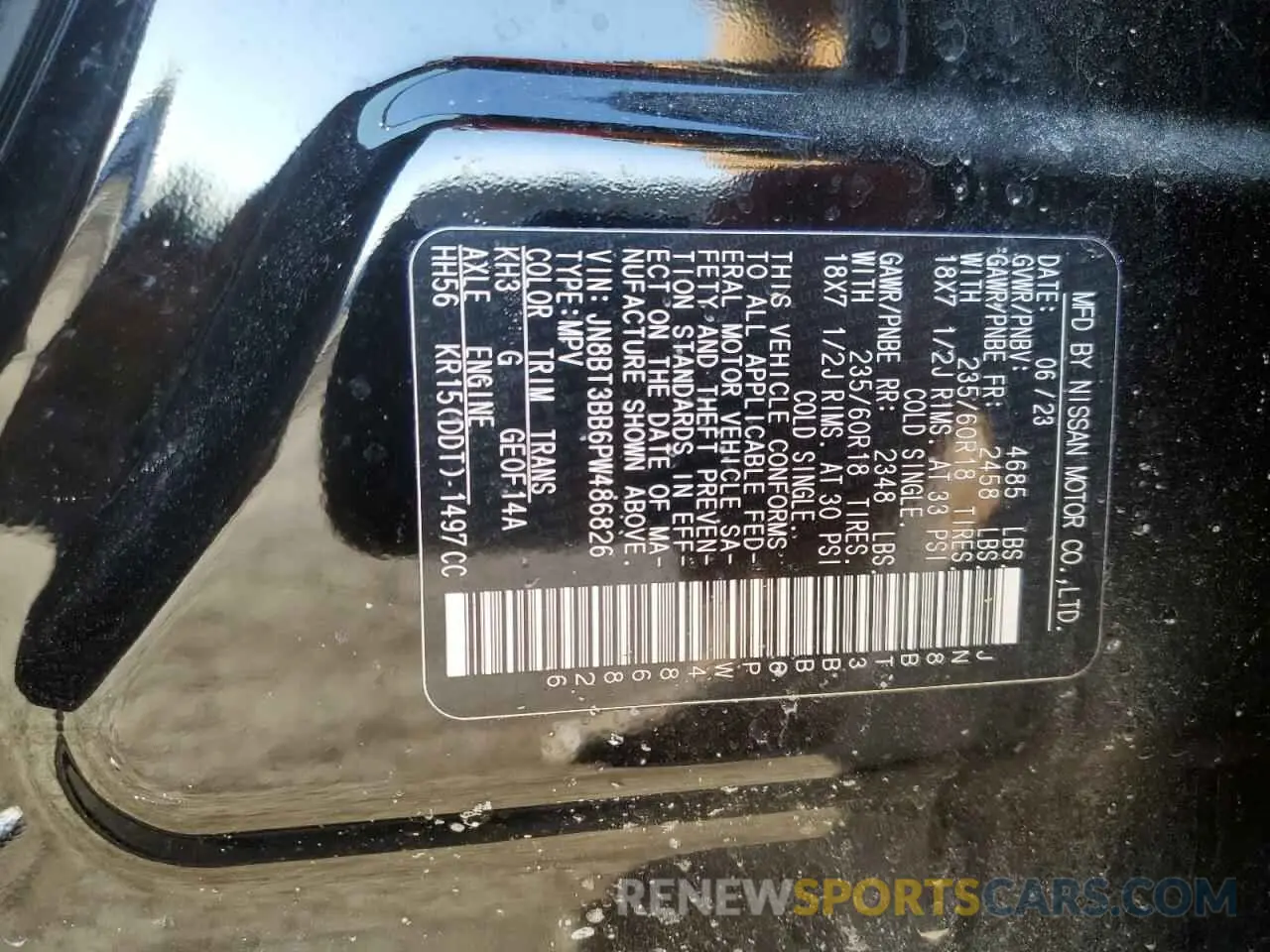 13 Photograph of a damaged car JN8BT3BB6PW486826 NISSAN ROGUE 2023