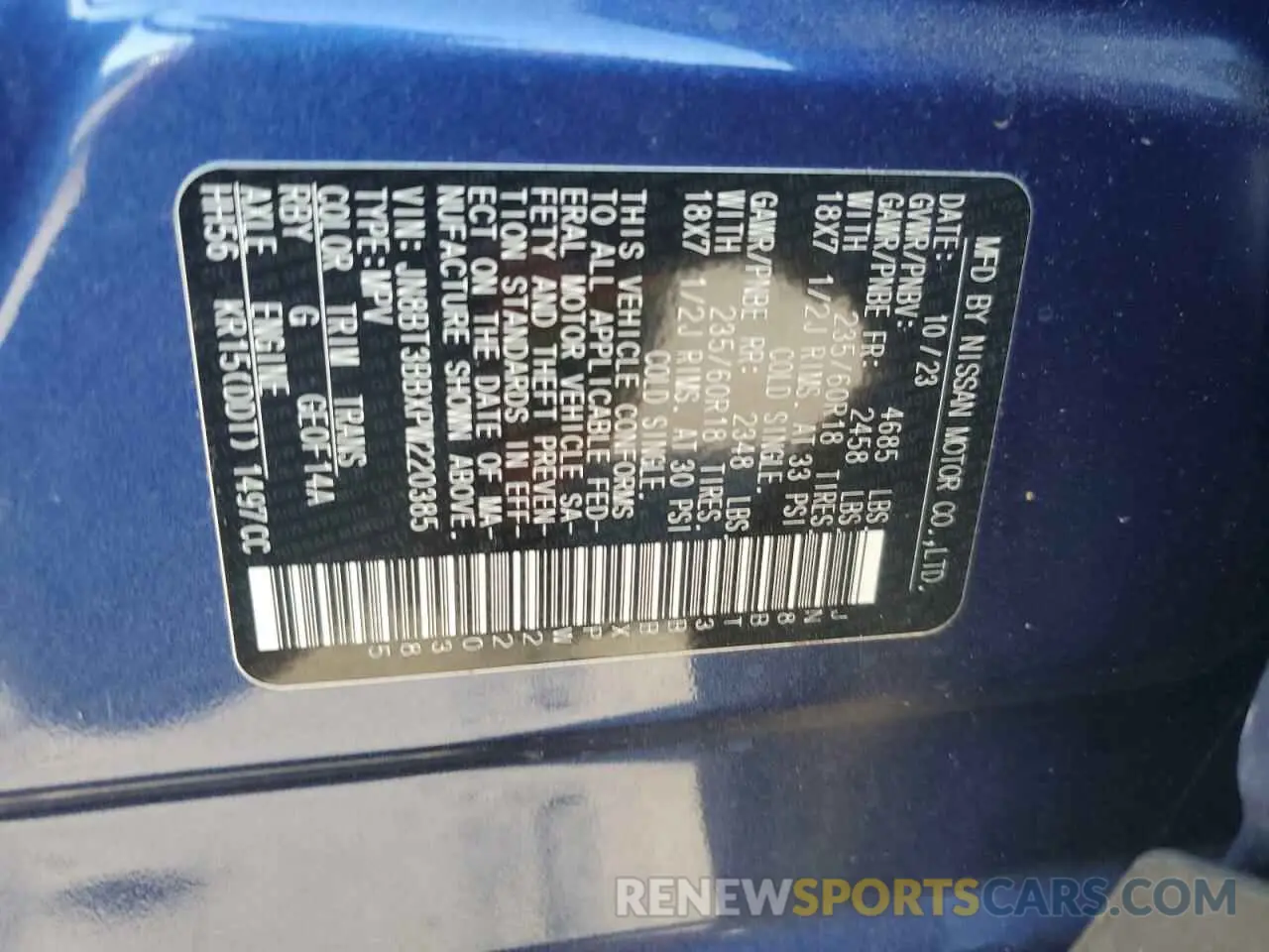 14 Photograph of a damaged car JN8BT3BBXPW220385 NISSAN ROGUE 2023
