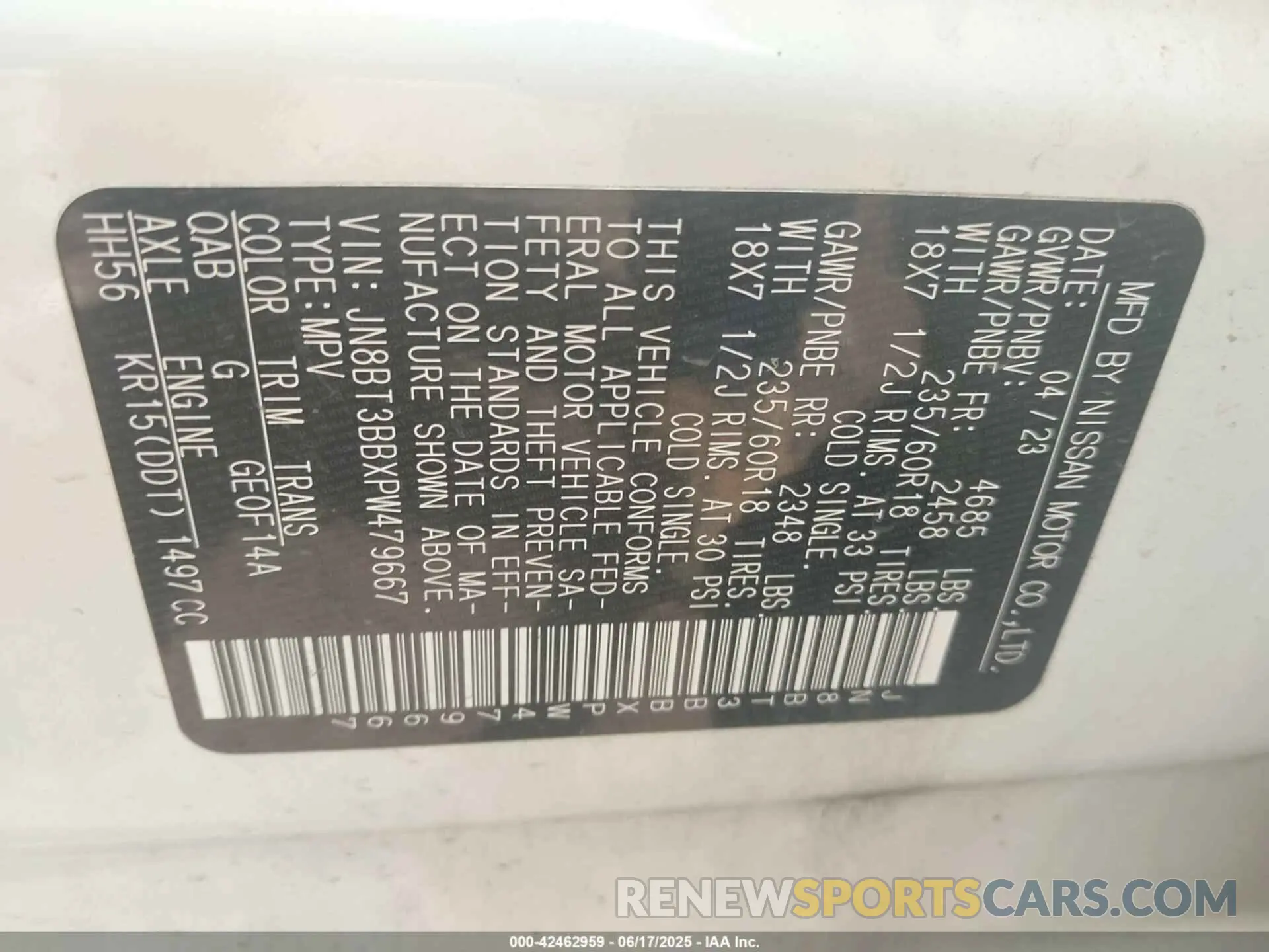 9 Photograph of a damaged car JN8BT3BBXPW479667 NISSAN ROGUE 2023