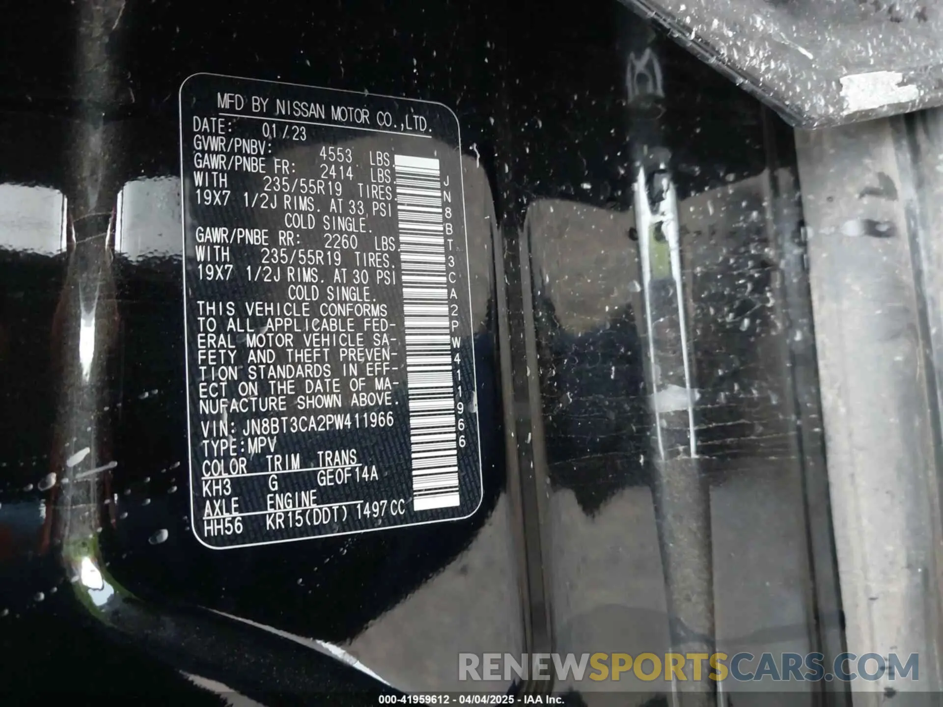 9 Photograph of a damaged car JN8BT3CA2PW411966 NISSAN ROGUE 2023