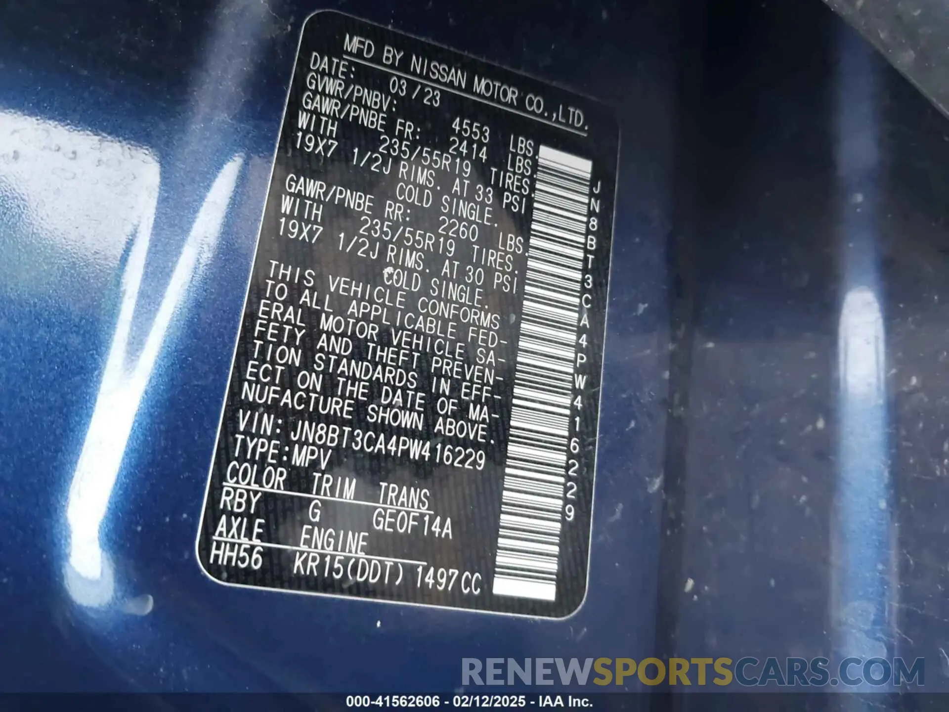 9 Photograph of a damaged car JN8BT3CA4PW416229 NISSAN ROGUE 2023