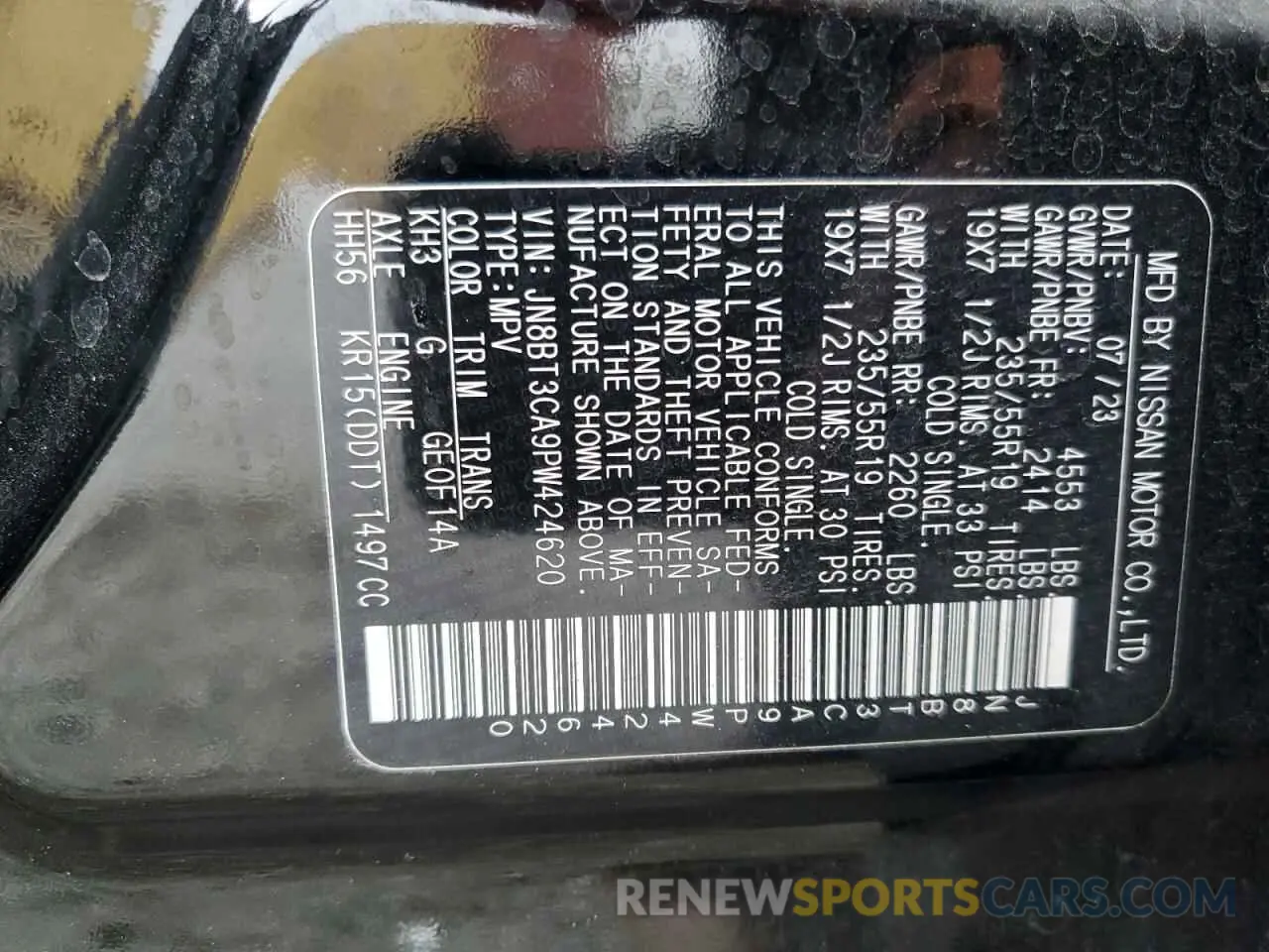 13 Photograph of a damaged car JN8BT3CA9PW424620 NISSAN ROGUE 2023