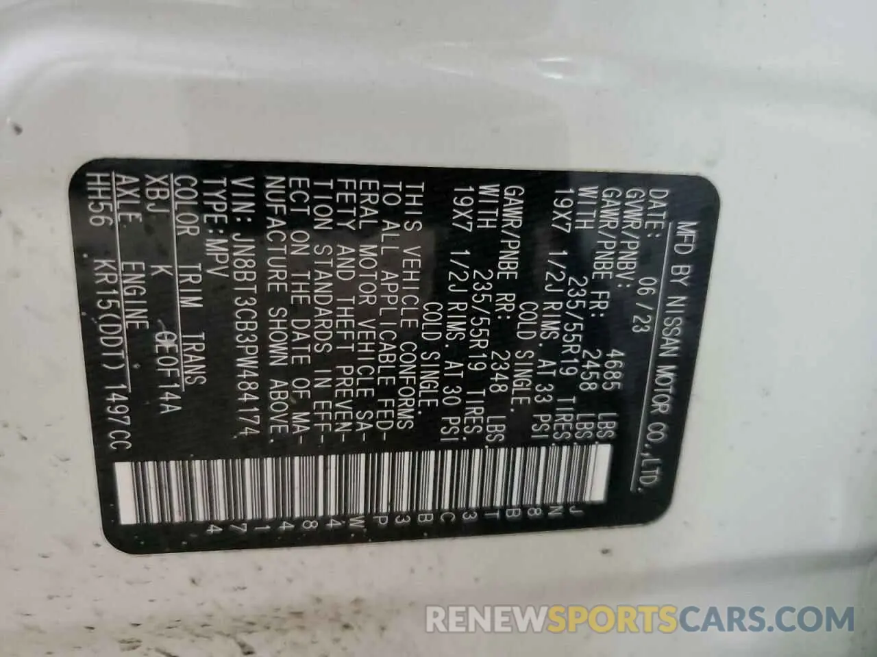 13 Photograph of a damaged car JN8BT3CB3PW484174 NISSAN ROGUE 2023