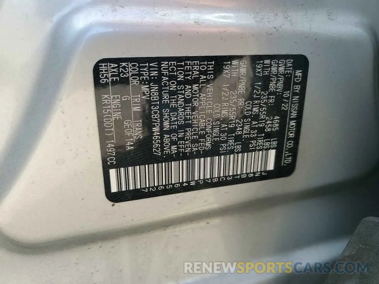 12 Photograph of a damaged car JN8BT3CB7PW465627 NISSAN ROGUE 2023