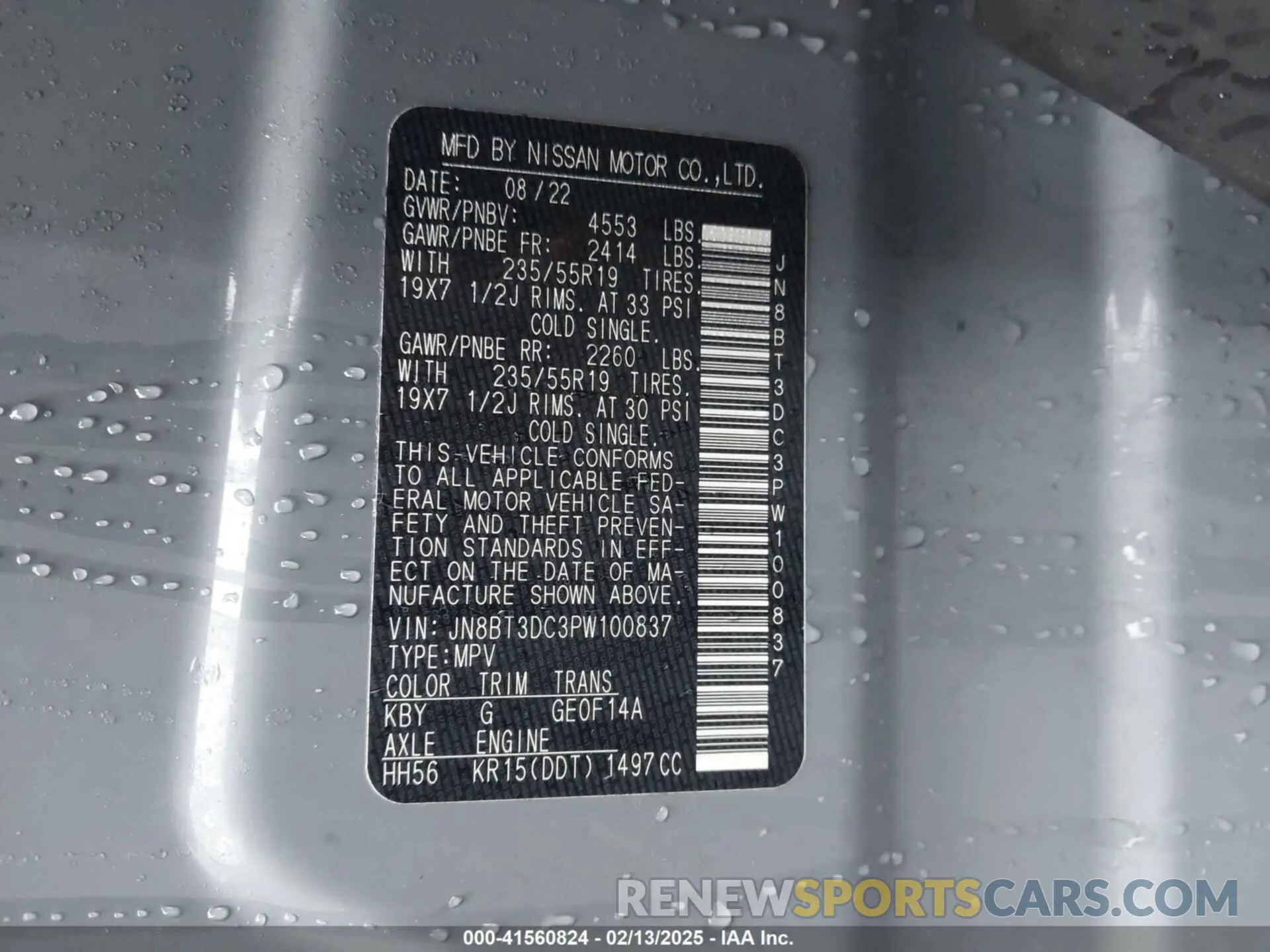 9 Photograph of a damaged car JN8BT3DC3PW100837 NISSAN ROGUE 2023
