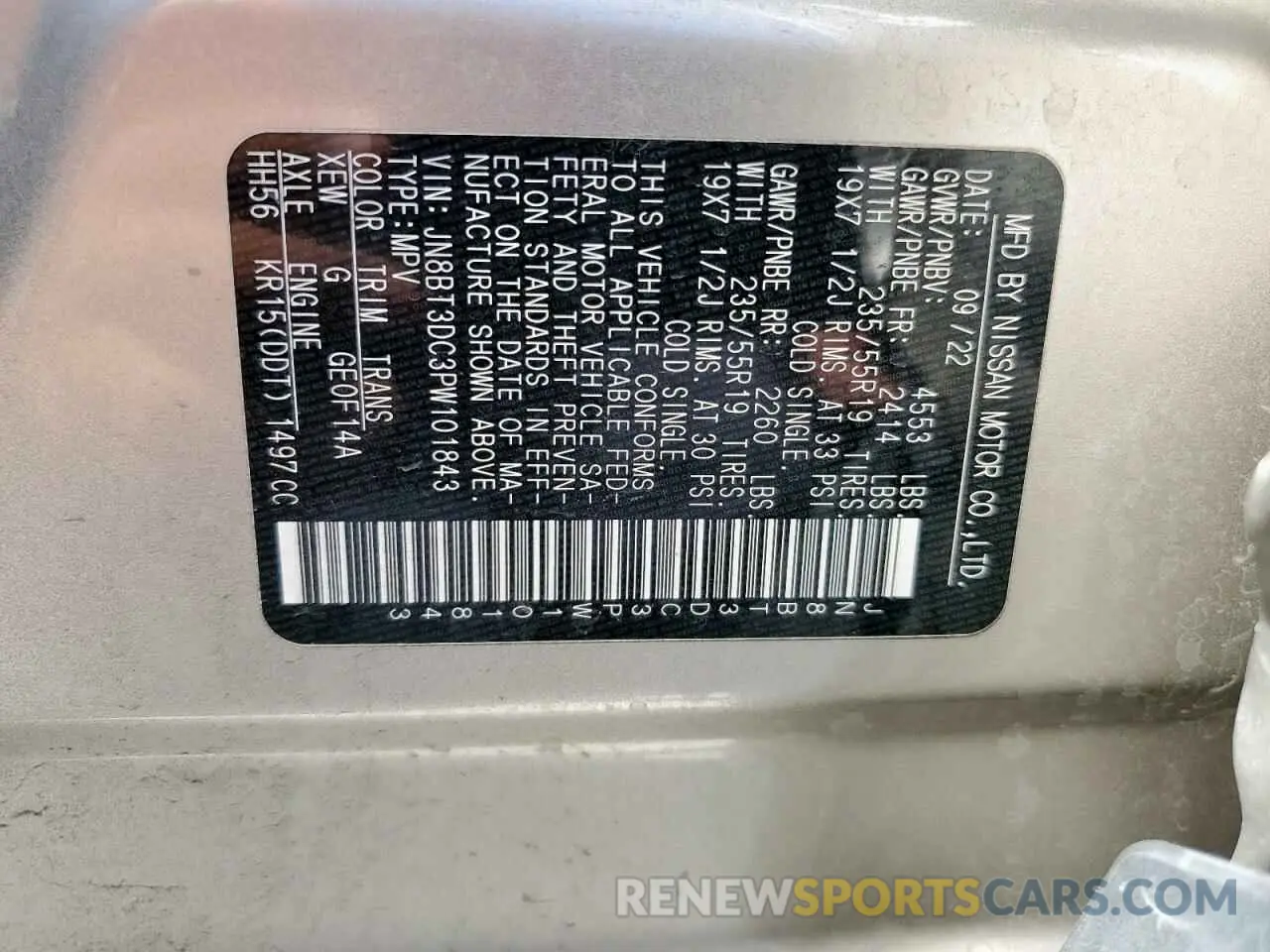 16 Photograph of a damaged car JN8BT3DC3PW101843 NISSAN ROGUE 2023