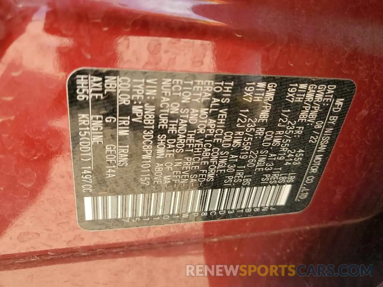 12 Photograph of a damaged car JN8BT3DC8PW101157 NISSAN ROGUE 2023