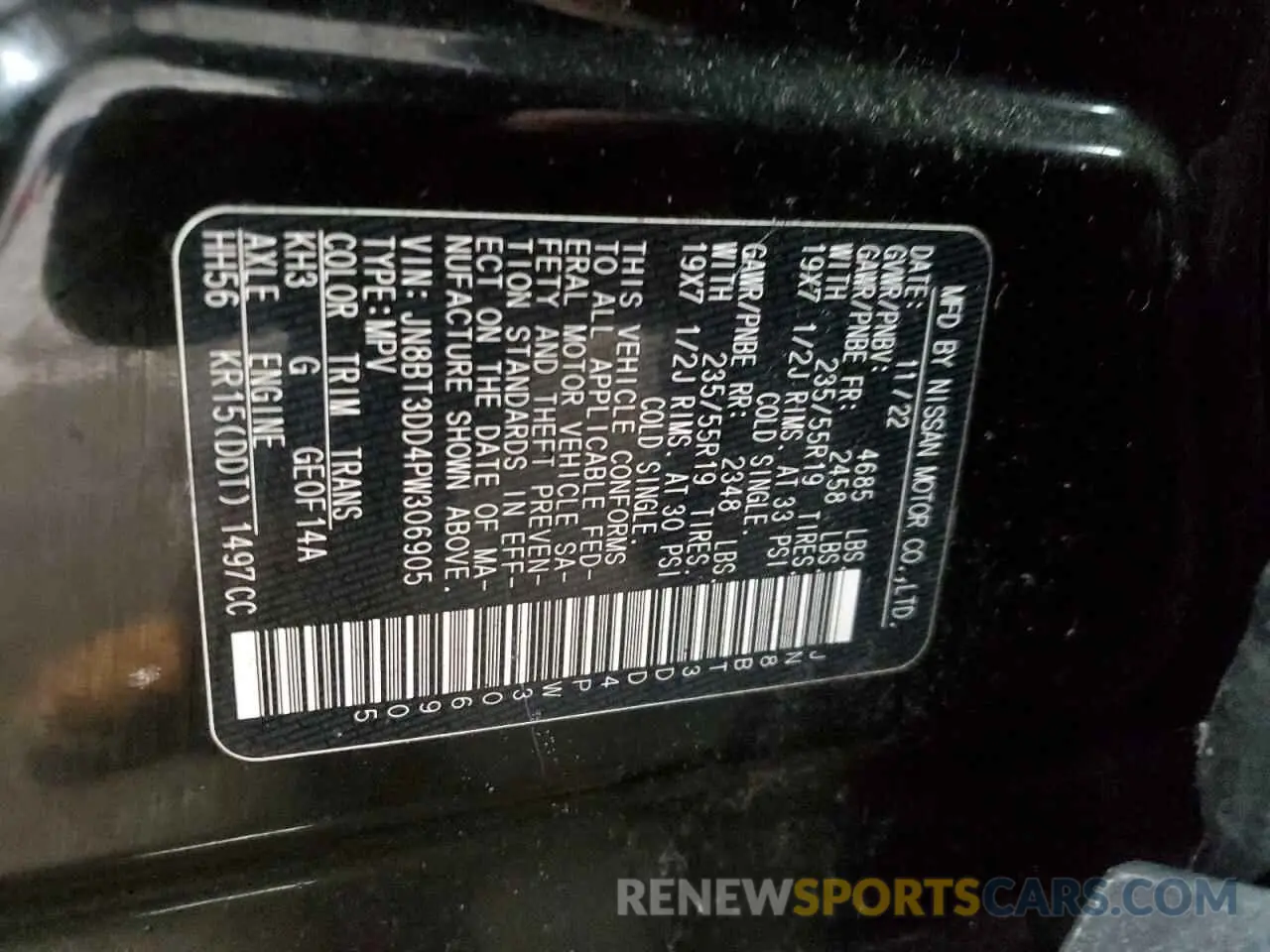 13 Photograph of a damaged car JN8BT3DD4PW306905 NISSAN ROGUE 2023