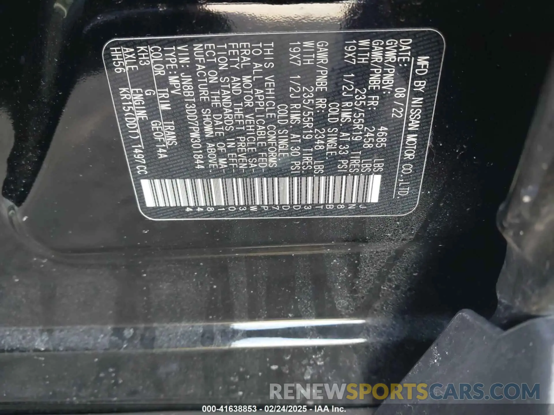 9 Photograph of a damaged car JN8BT3DD7PW301844 NISSAN ROGUE 2023