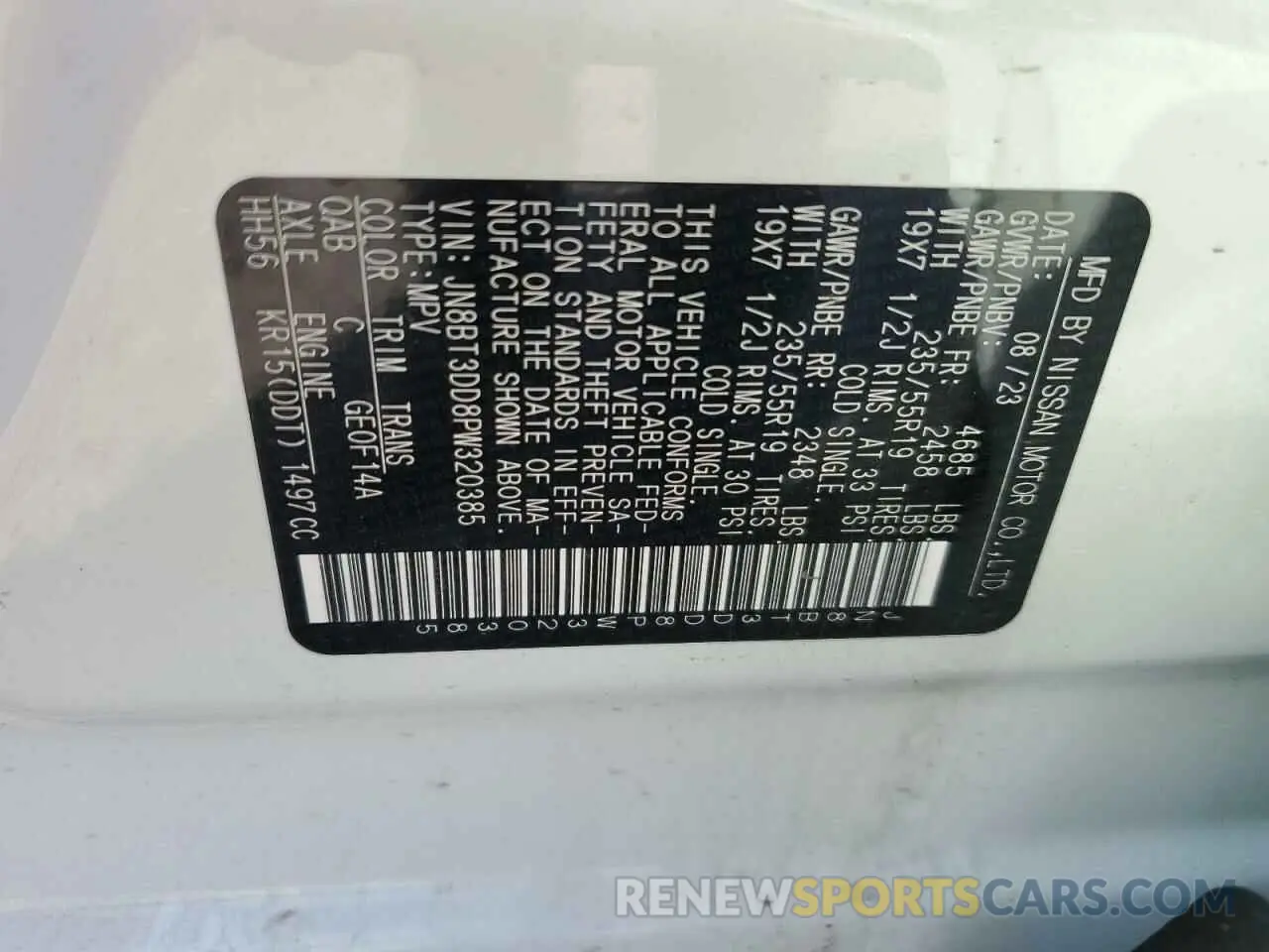 13 Photograph of a damaged car JN8BT3DD8PW320385 NISSAN ROGUE 2023