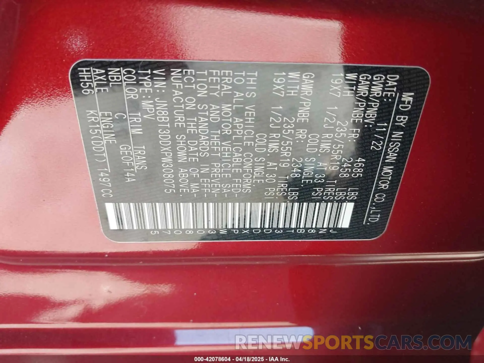 9 Photograph of a damaged car JN8BT3DDXPW308075 NISSAN ROGUE 2023