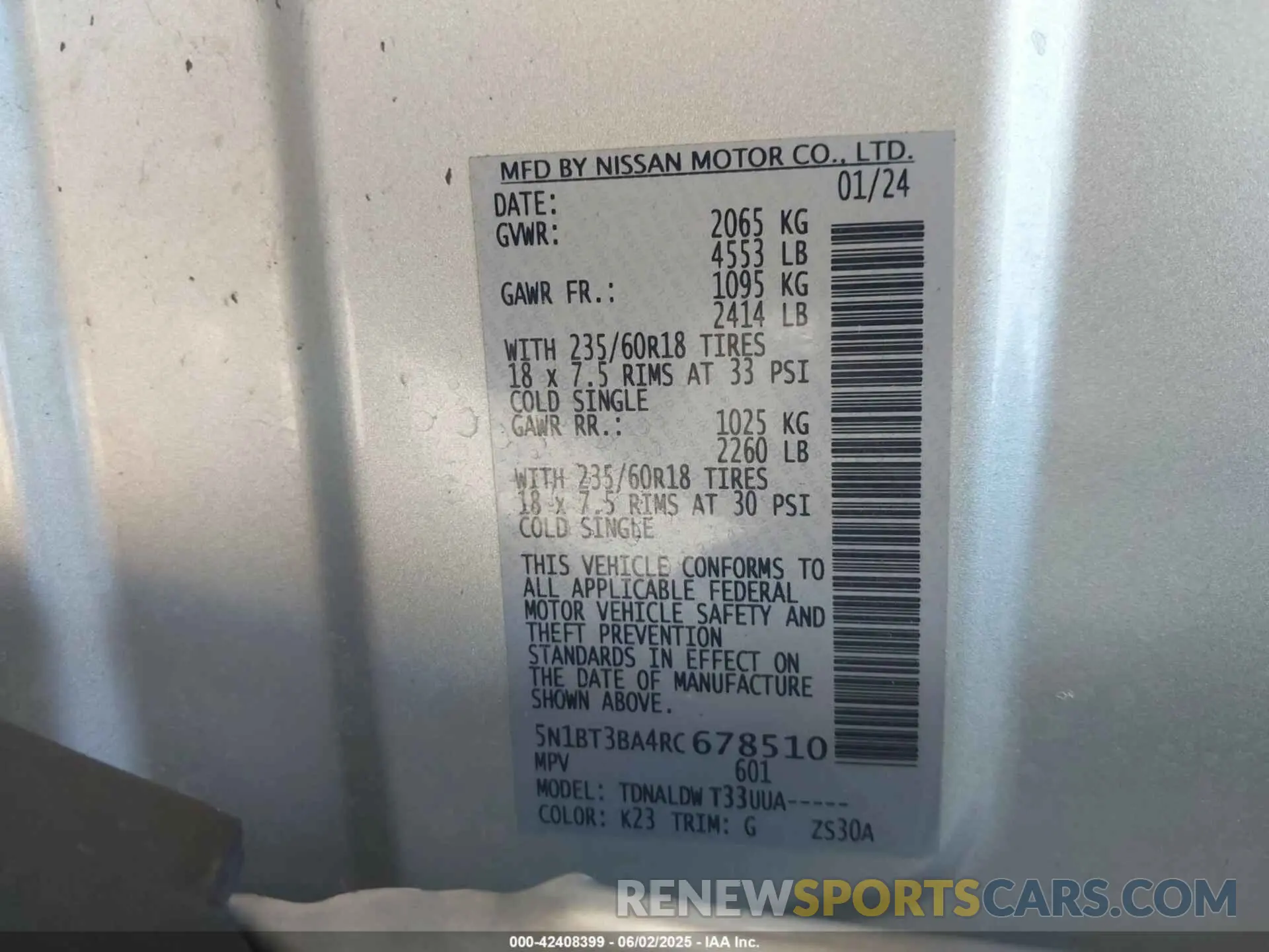 9 Photograph of a damaged car 5N1BT3BA4RC678510 NISSAN ROGUE 2024
