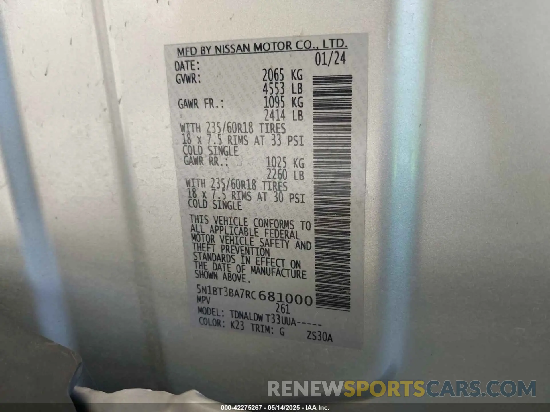 9 Photograph of a damaged car 5N1BT3BA7RC681000 NISSAN ROGUE 2024