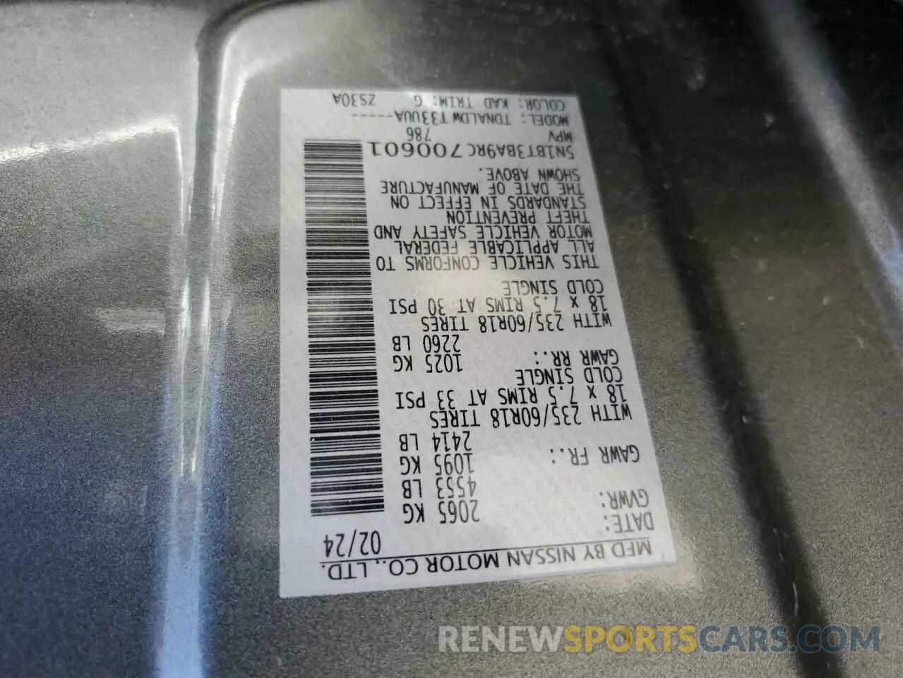 13 Photograph of a damaged car 5N1BT3BA9RC700601 NISSAN ROGUE 2024