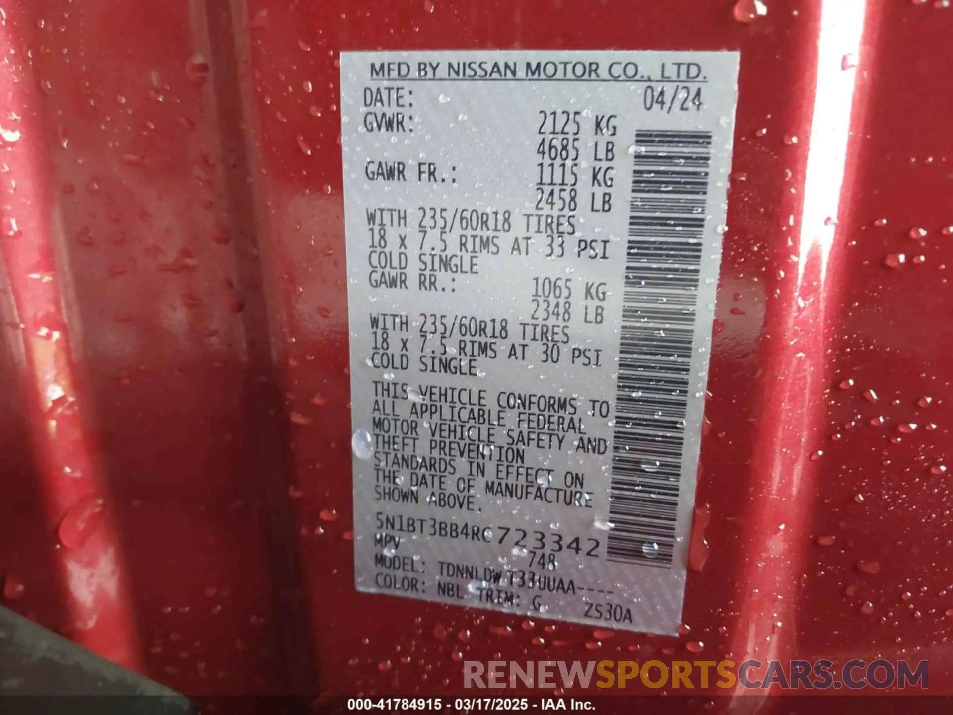 9 Photograph of a damaged car 5N1BT3BB4RC723342 NISSAN ROGUE 2024