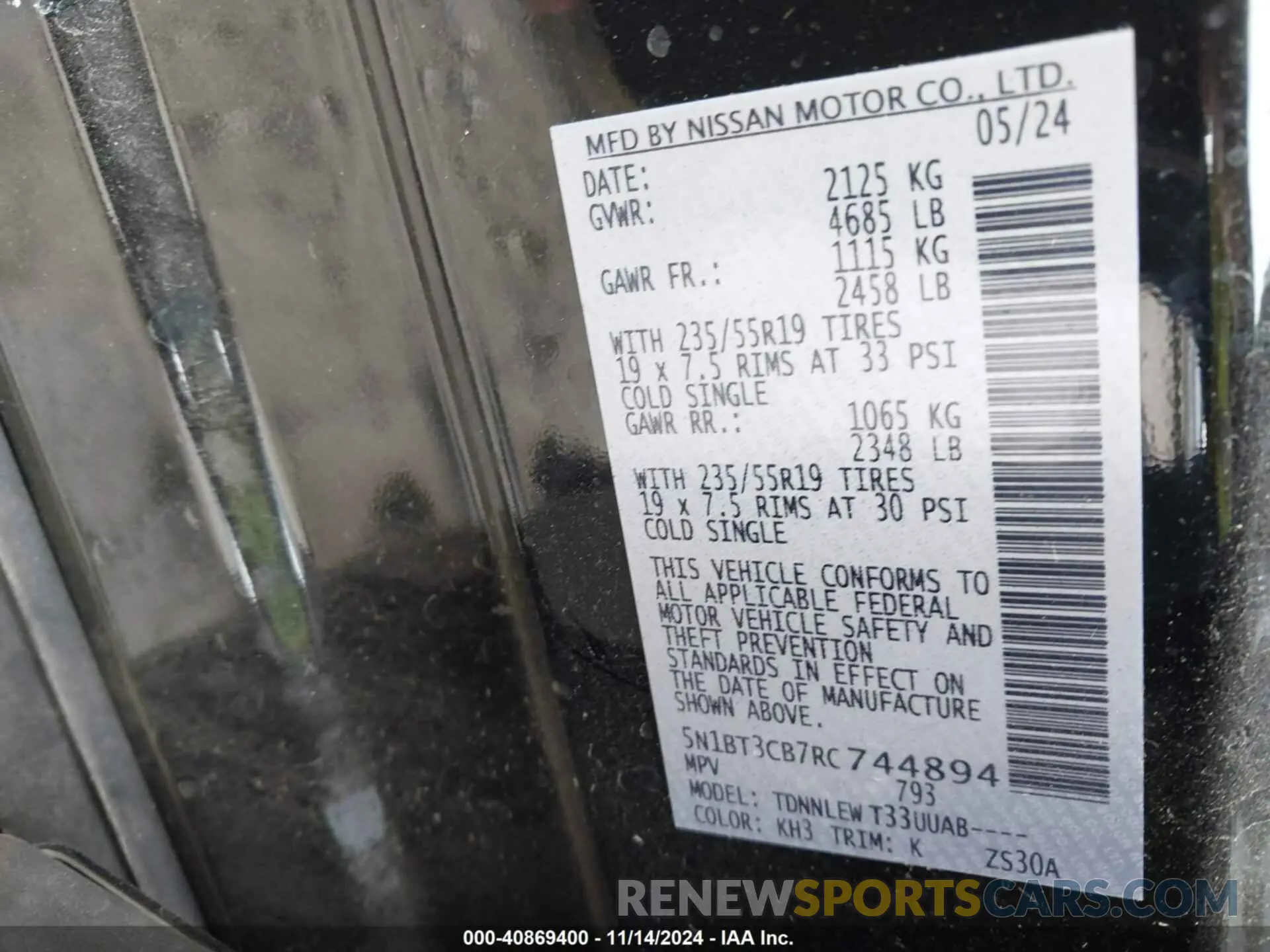 9 Photograph of a damaged car 5N1BT3CB7RC744894 NISSAN ROGUE 2024