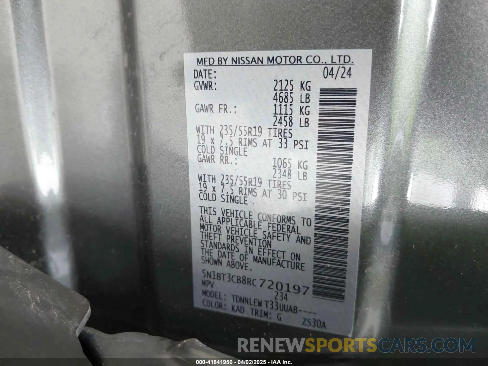 9 Photograph of a damaged car 5N1BT3CB8RC720197 NISSAN ROGUE 2024