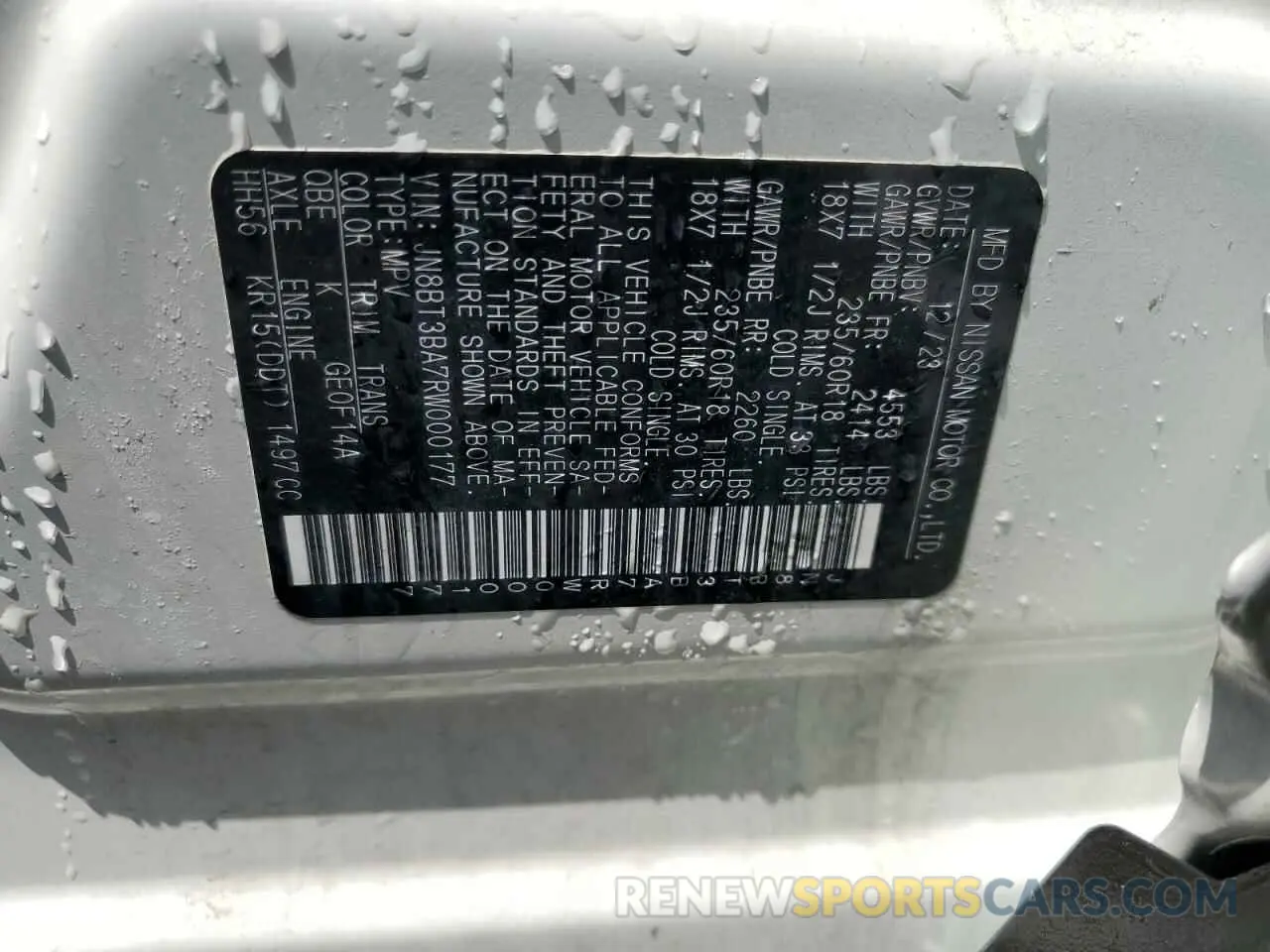 13 Photograph of a damaged car JN8BT3BA7RW000177 NISSAN ROGUE 2024