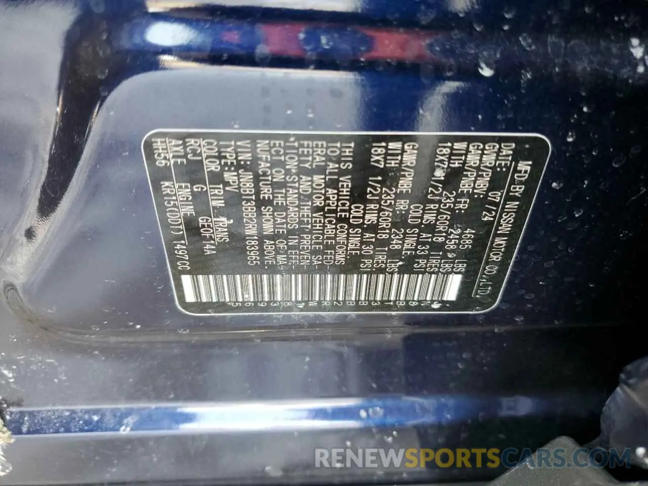13 Photograph of a damaged car JN8BT3BB2RW183965 NISSAN ROGUE 2024