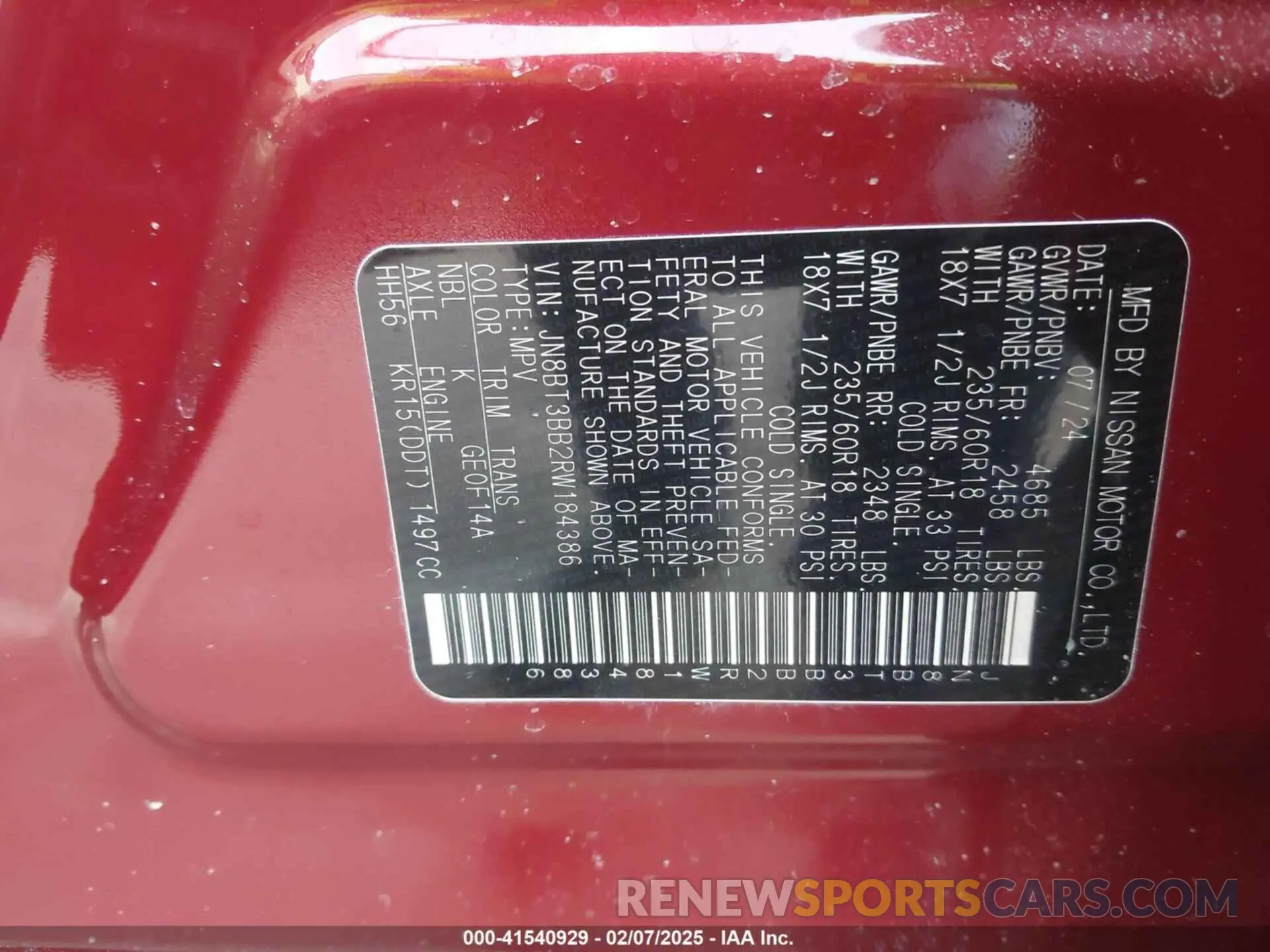 9 Photograph of a damaged car JN8BT3BB2RW184386 NISSAN ROGUE 2024