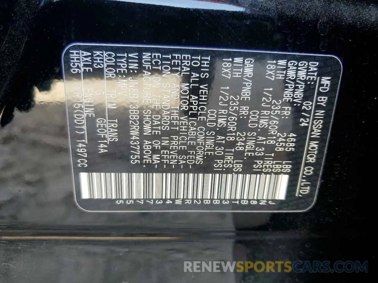13 Photograph of a damaged car JN8BT3BB2RW437755 NISSAN ROGUE 2024
