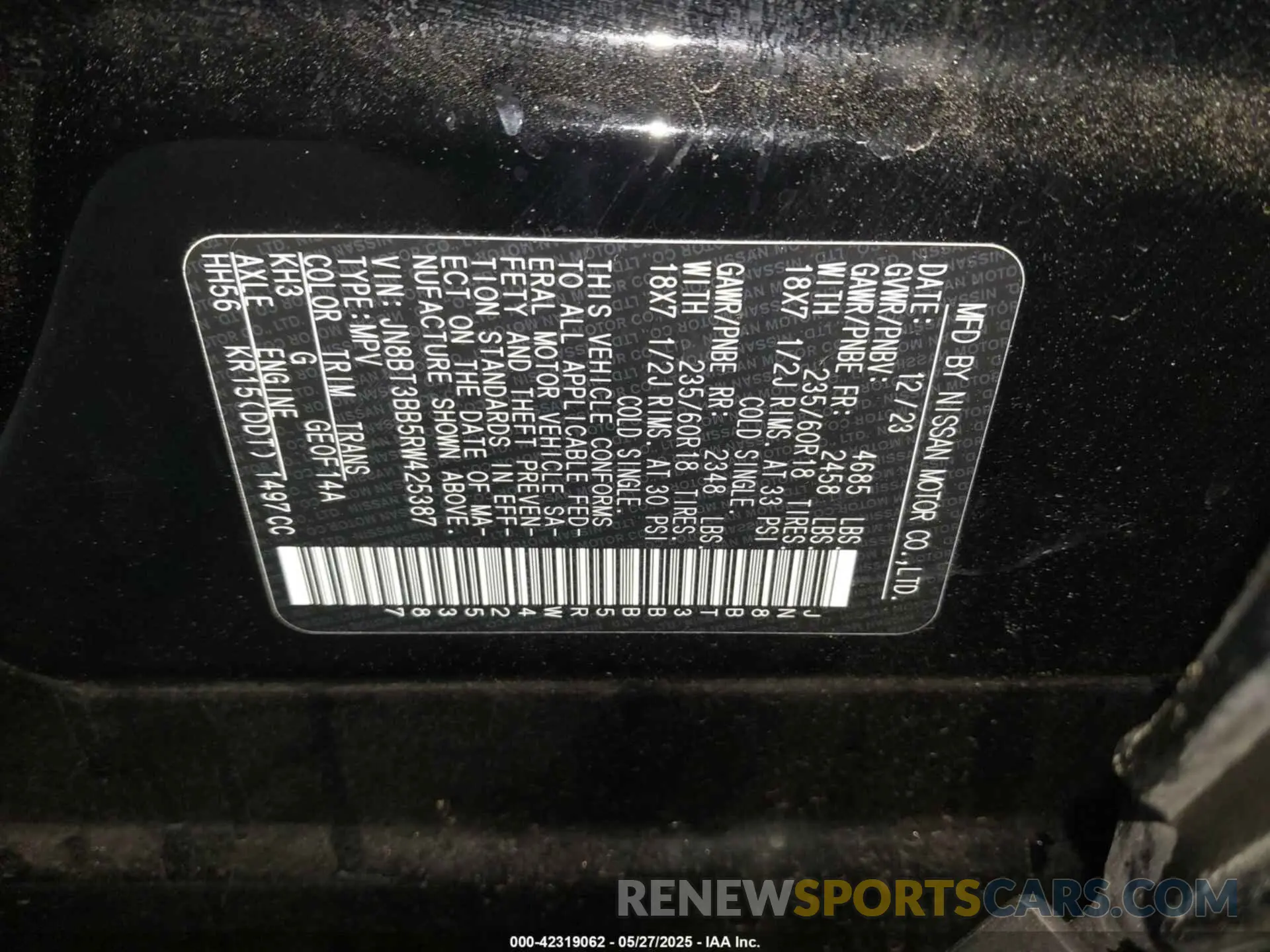 9 Photograph of a damaged car JN8BT3BB5RW425387 NISSAN ROGUE 2024