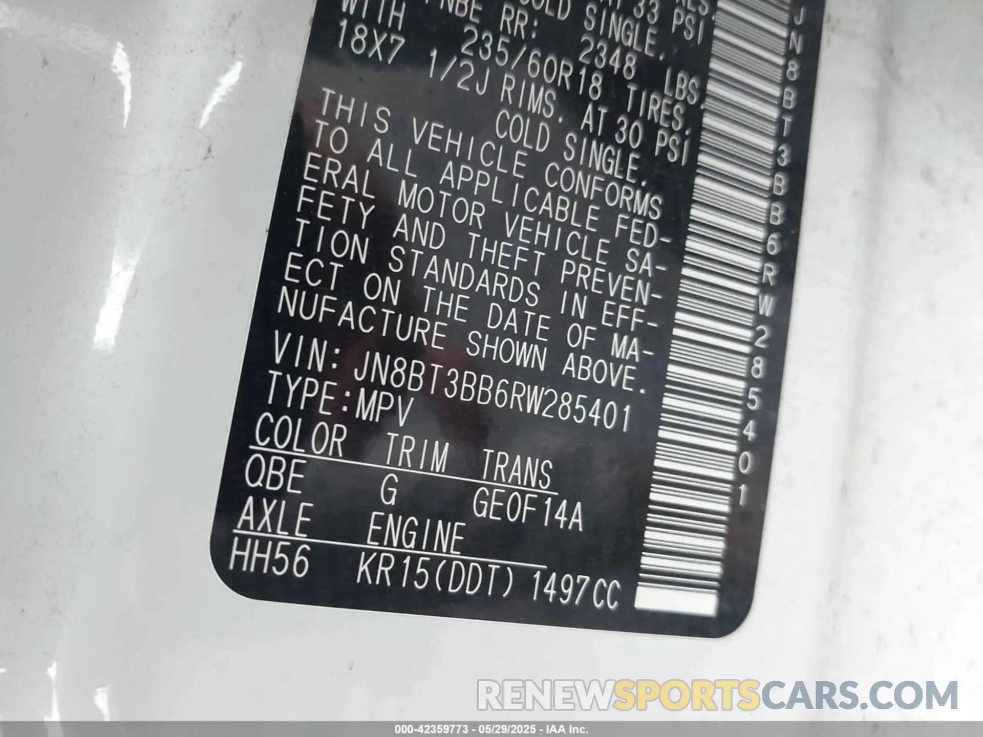 9 Photograph of a damaged car JN8BT3BB6RW285401 NISSAN ROGUE 2024