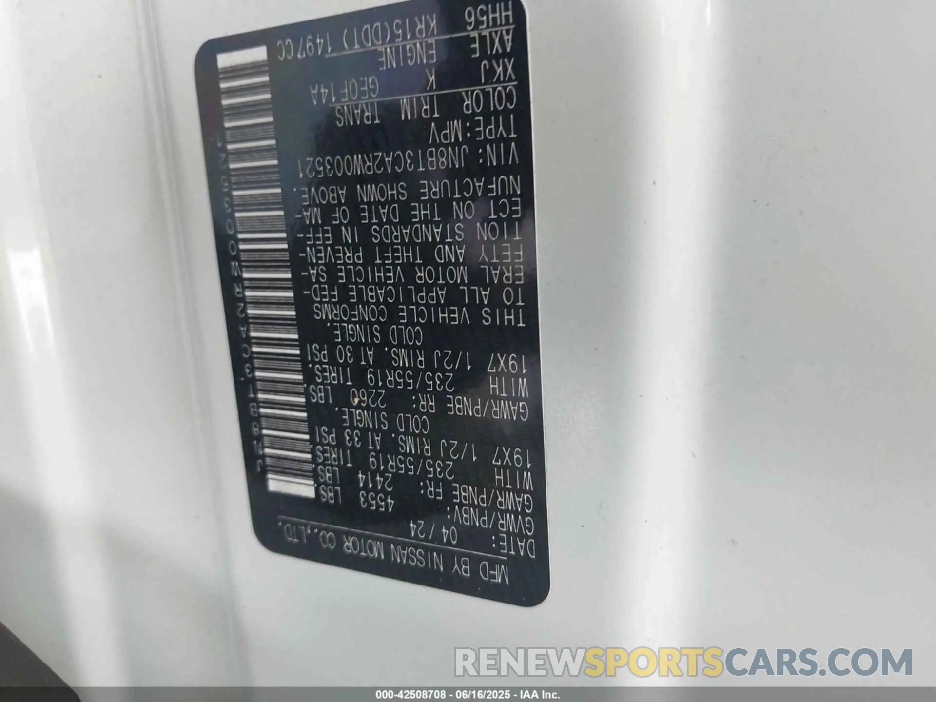 9 Photograph of a damaged car JN8BT3CA2RW003521 NISSAN ROGUE 2024