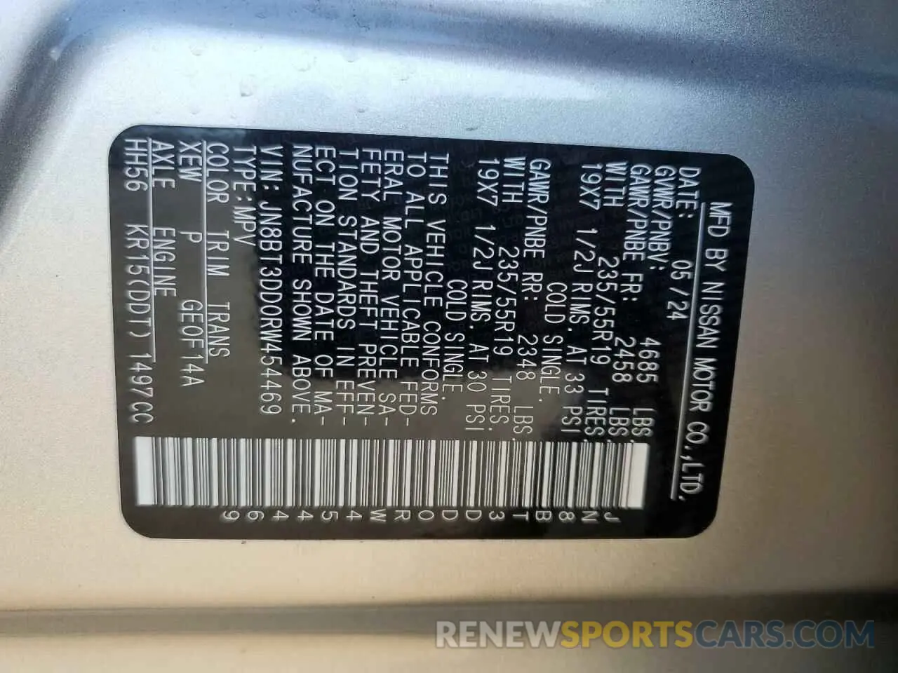 13 Photograph of a damaged car JN8BT3DD0RW454469 NISSAN ROGUE 2024