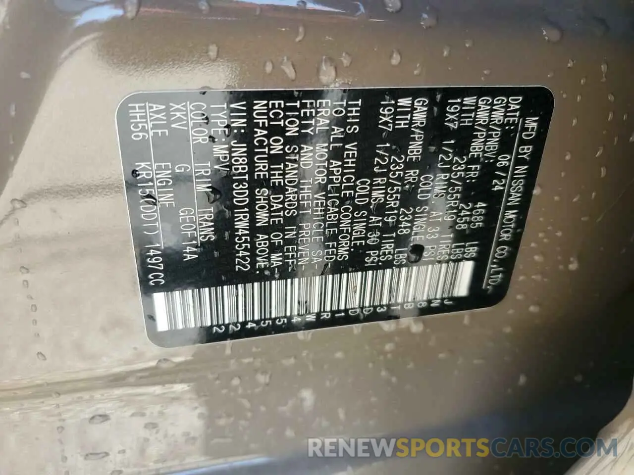13 Photograph of a damaged car JN8BT3DD1RW455422 NISSAN ROGUE 2024