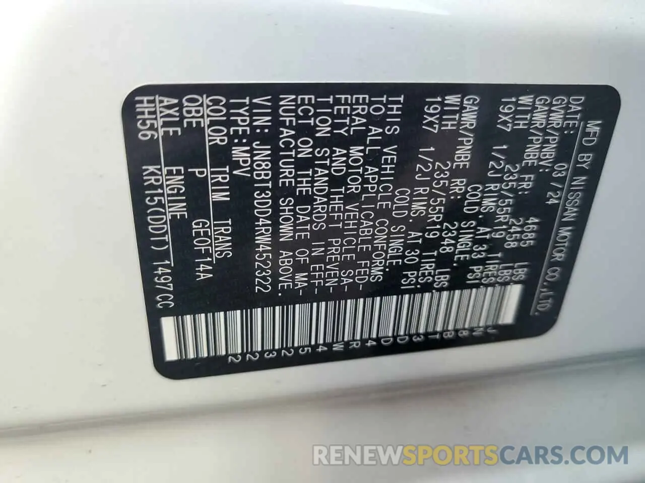 13 Photograph of a damaged car JN8BT3DD4RW452322 NISSAN ROGUE 2024