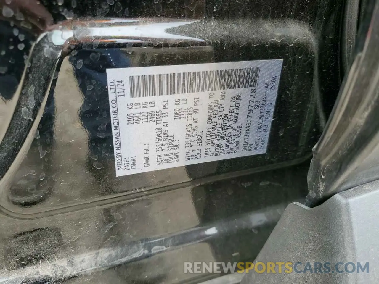 13 Photograph of a damaged car 5N1BT3BA4SC797728 NISSAN ROGUE 2025