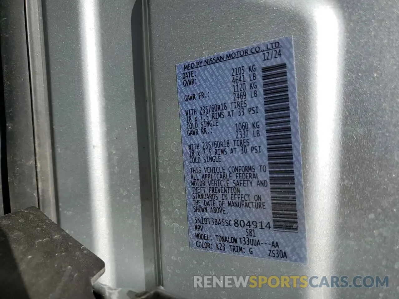 13 Photograph of a damaged car 5N1BT3BA5SC804914 NISSAN ROGUE 2025